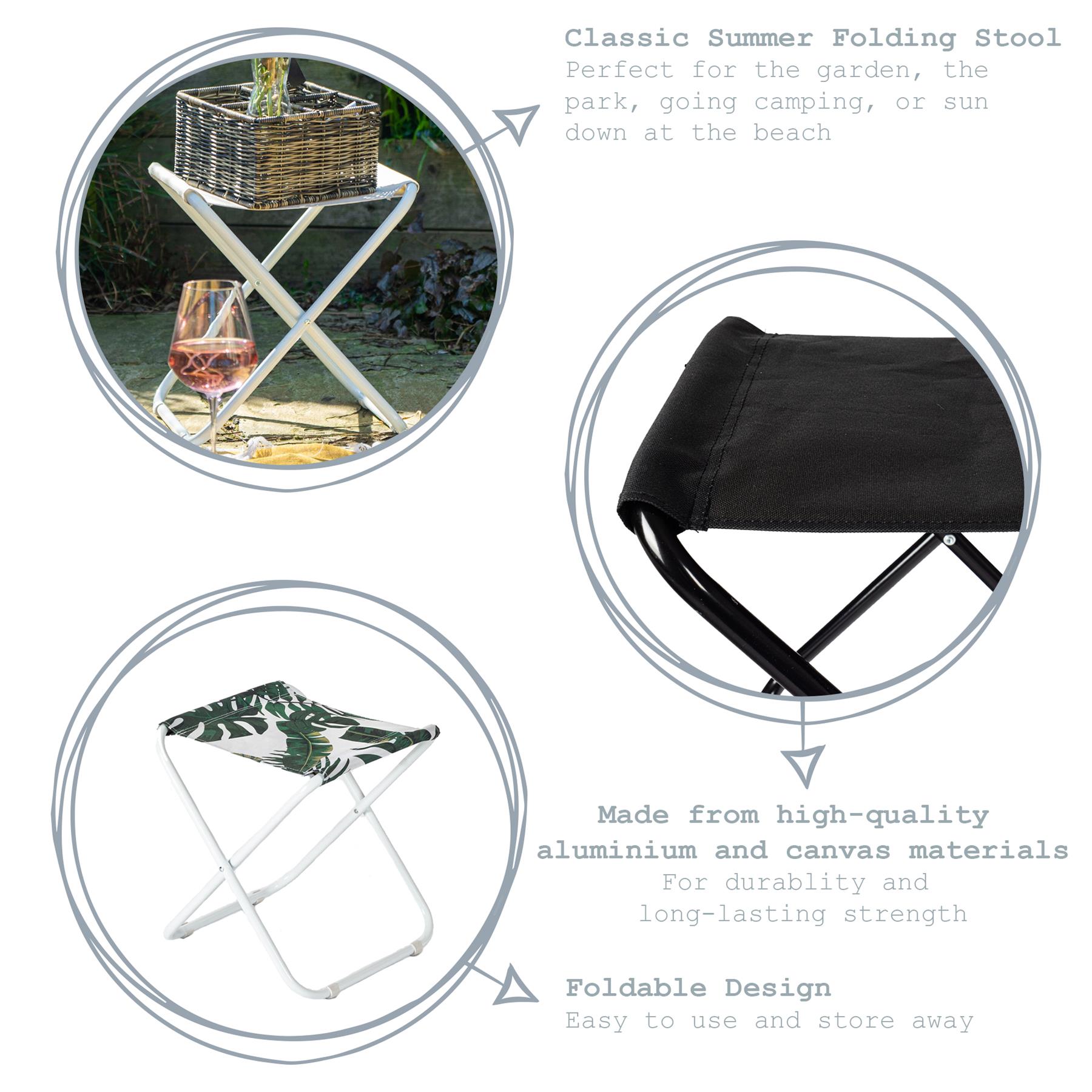 2pc Classic Folding Stool Lightweight Material Practical Foldable