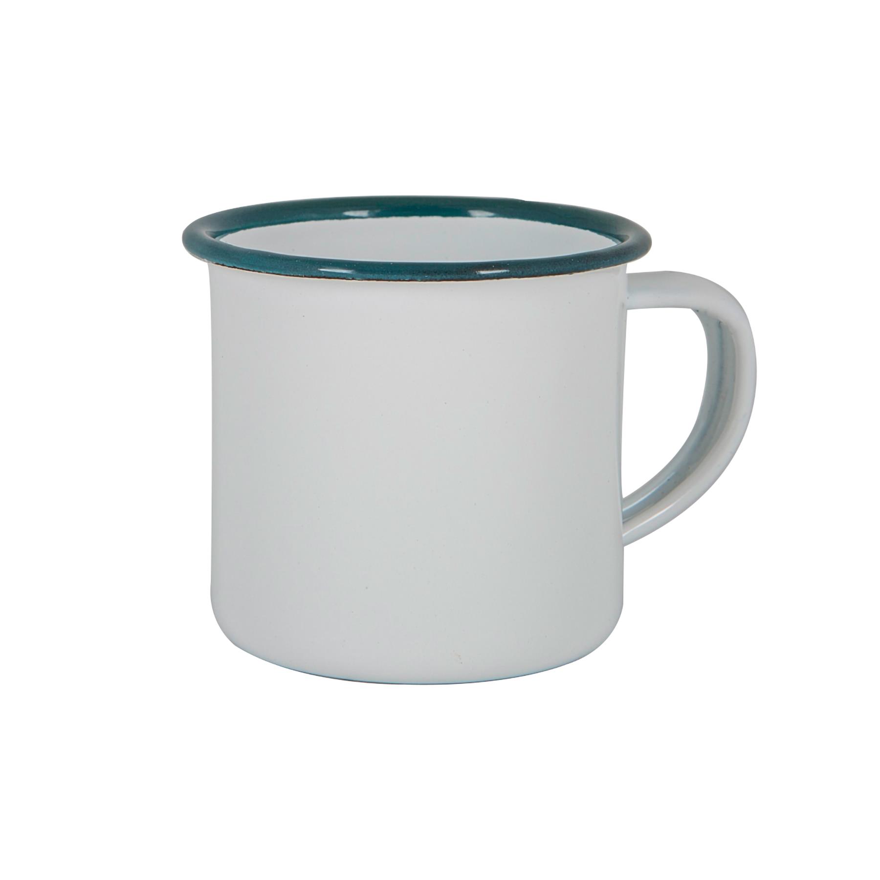 White Enamel Espresso Cups Outdoor Metal Camping Coffee Hot Drinks Cups 130ml - Picture 7 of 21