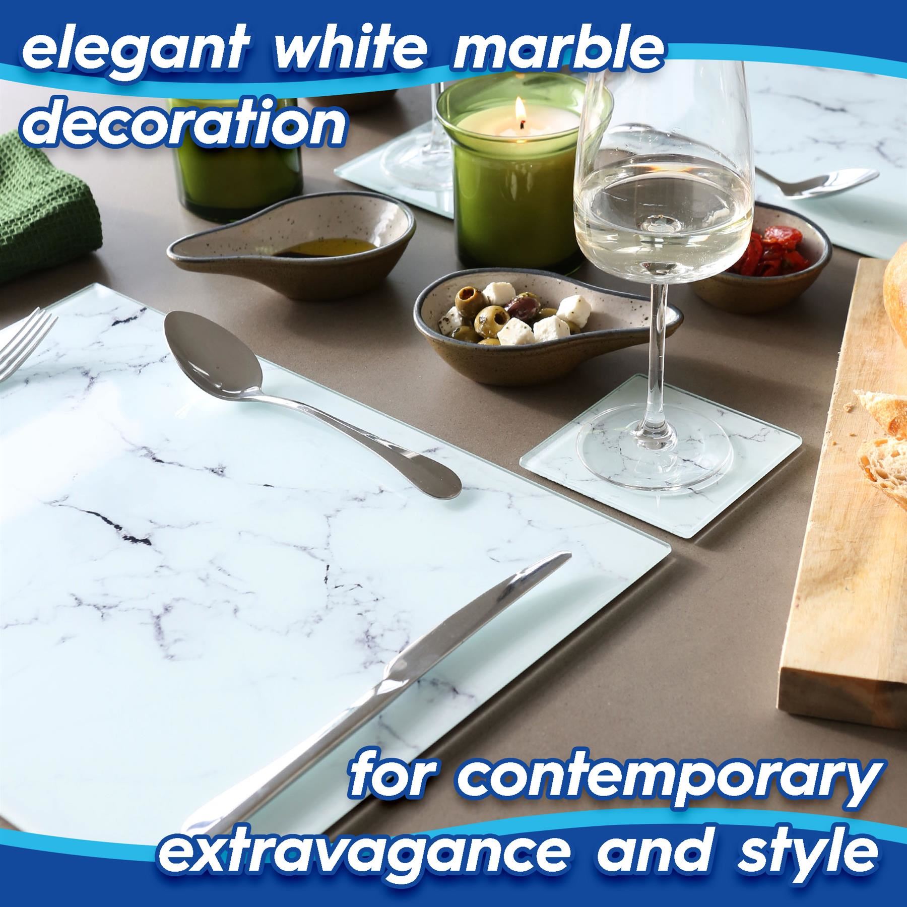 Tabla de cortar rectangular de vidrio 50 cm x 40 cm mármol cocina encimera ahorradora - Imagen 11 de 14
