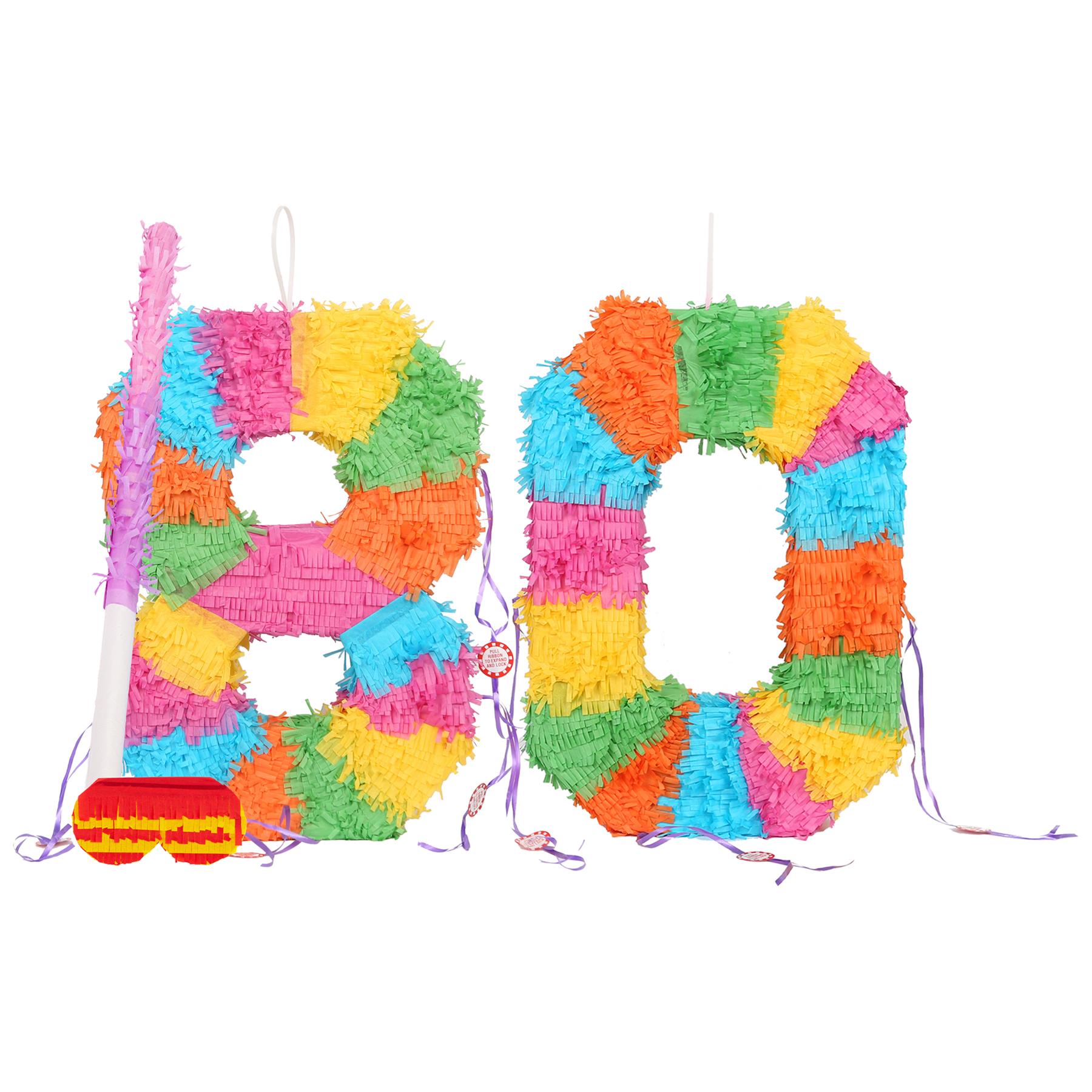 Party Pinatas Set with Stick & Blindfold Pink Stick Birthday Party Game - Picture 129 of 148