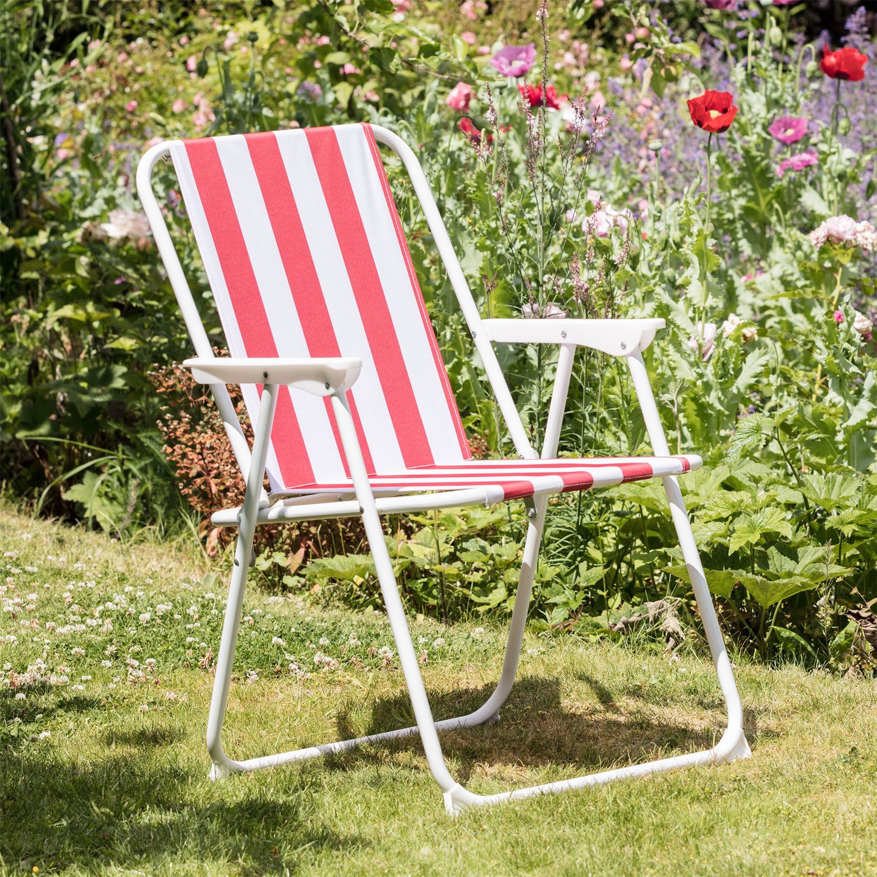 6x Sillas de Playa Plegables de Metal Exterior Camping Picnic Sillón Asiento de Lona - Imagen 22 de 25