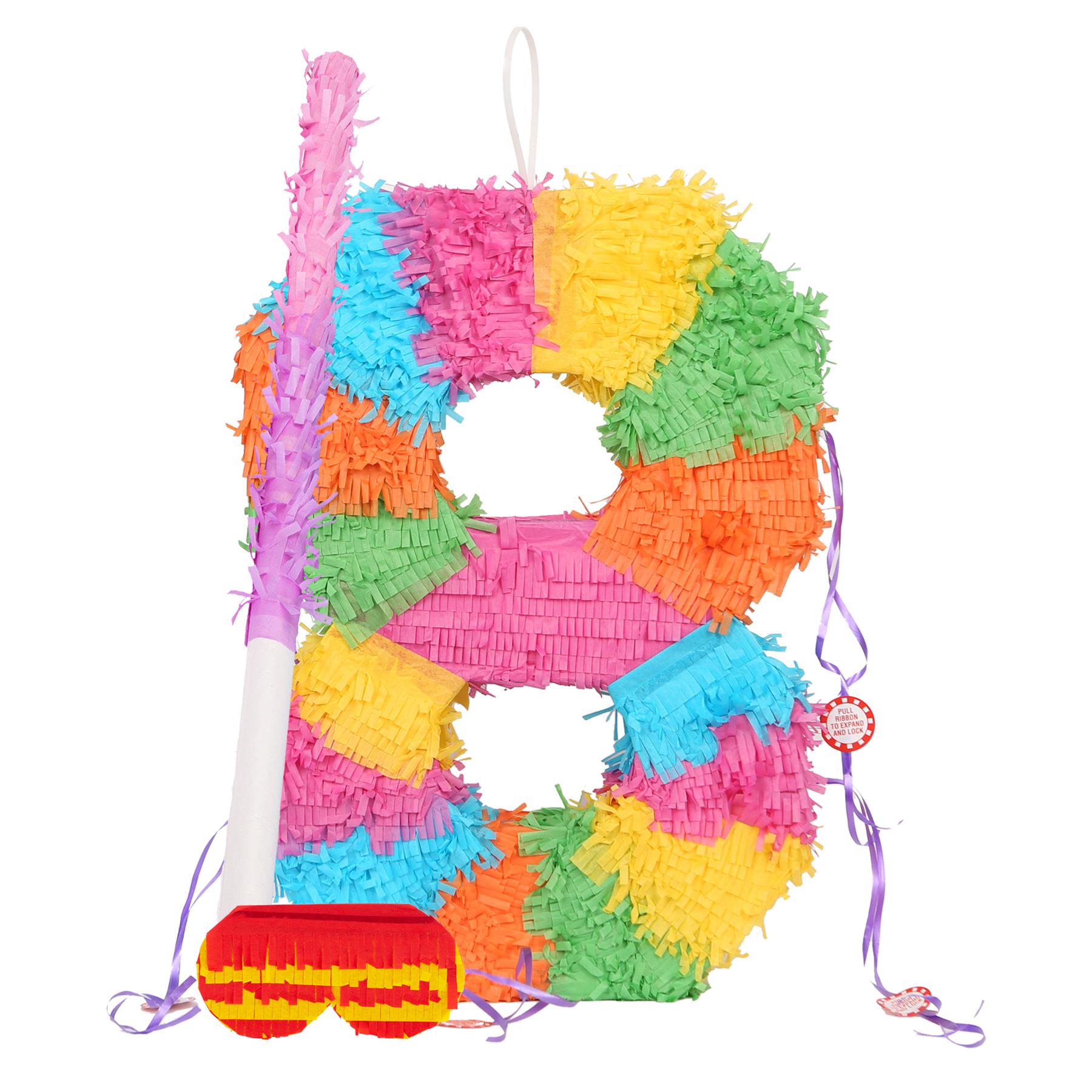 Party Pinatas Set with Stick & Blindfold Pink Stick Birthday Party Game - Picture 54 of 148