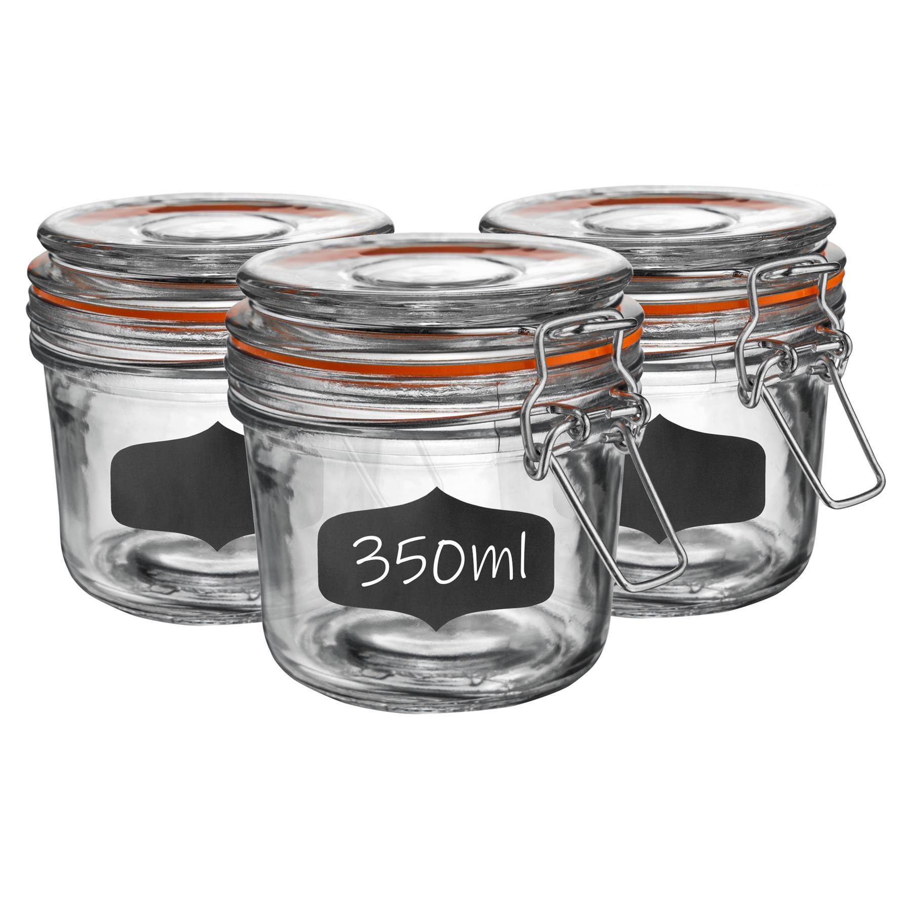 Glass Storage Jars Airtight Clip Top Lid Food Preserve Preserving Jar 350ml x6 - Picture 14 of 27