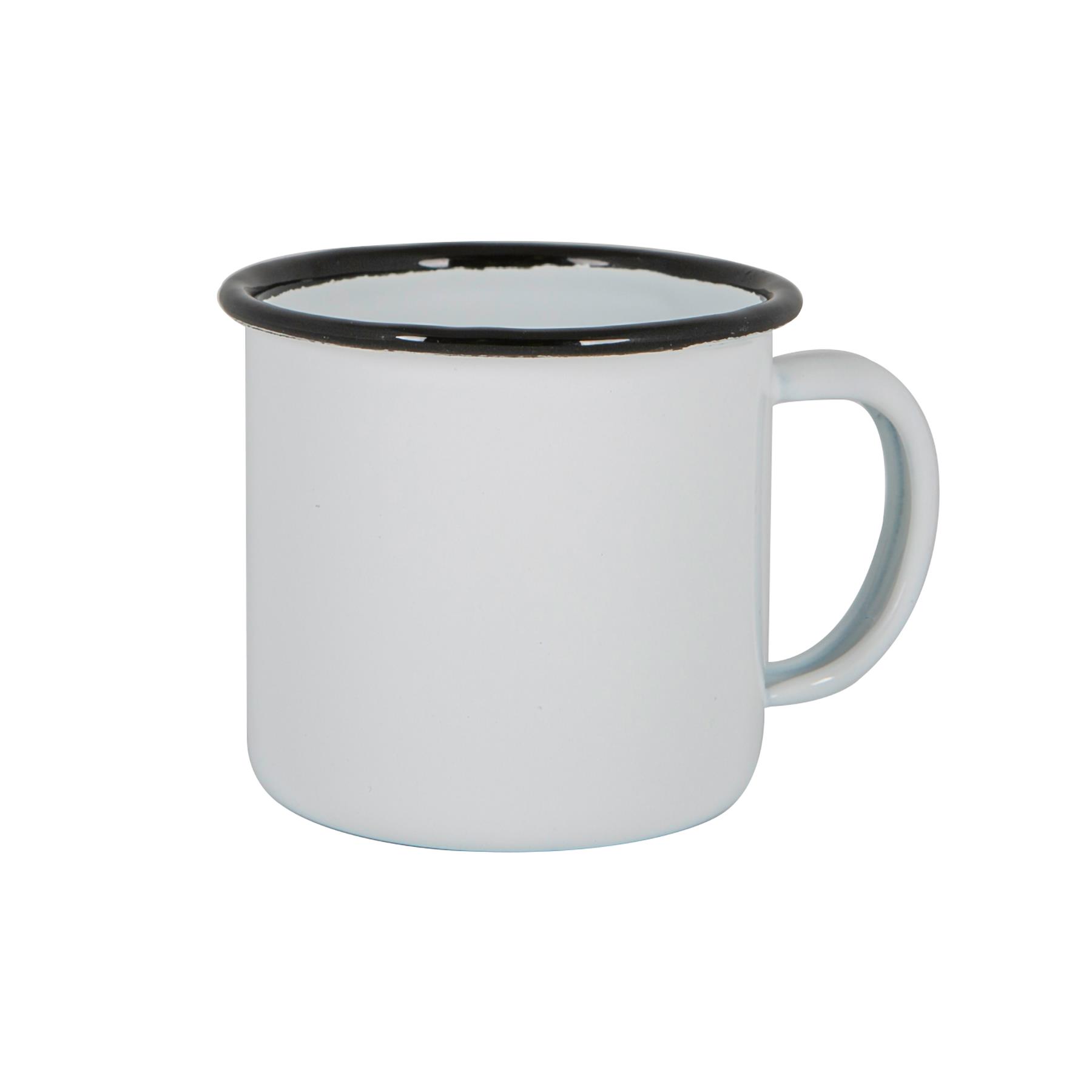 White Enamel Espresso Cups Outdoor Metal Camping Coffee Hot Drinks Cups 130ml - Picture 4 of 21
