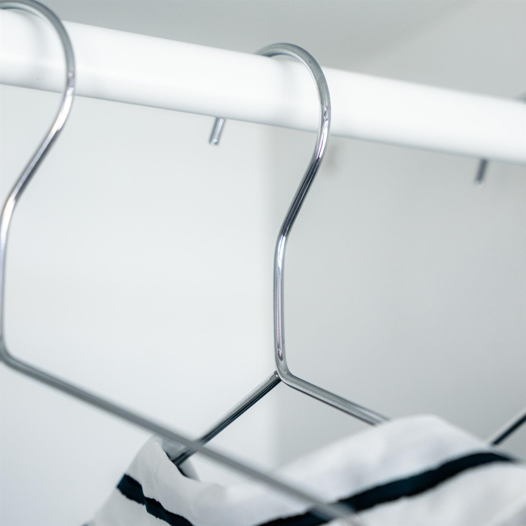 Details about 1 Metal Wire Coat Hanger Clothes Suit Trouser Hangers Bar Notches Chrome Details about 1 Metal Wire Coat Hanger Clothes Suit Trouser Hangers Bar Notches Chrome