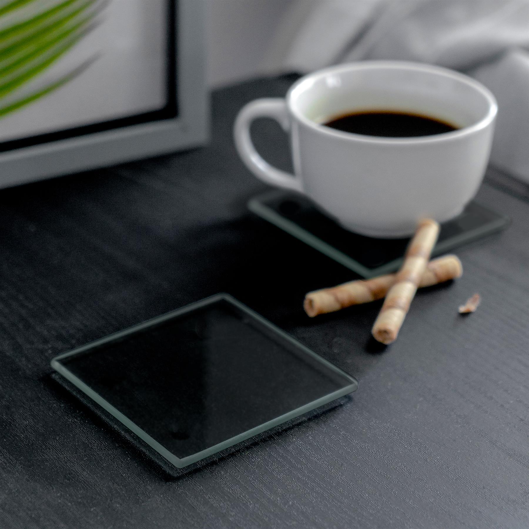 12pc Glass Placemats & Square Coasters Set Table Place Mats Set 30cm x 20cm - Picture 8 of 26