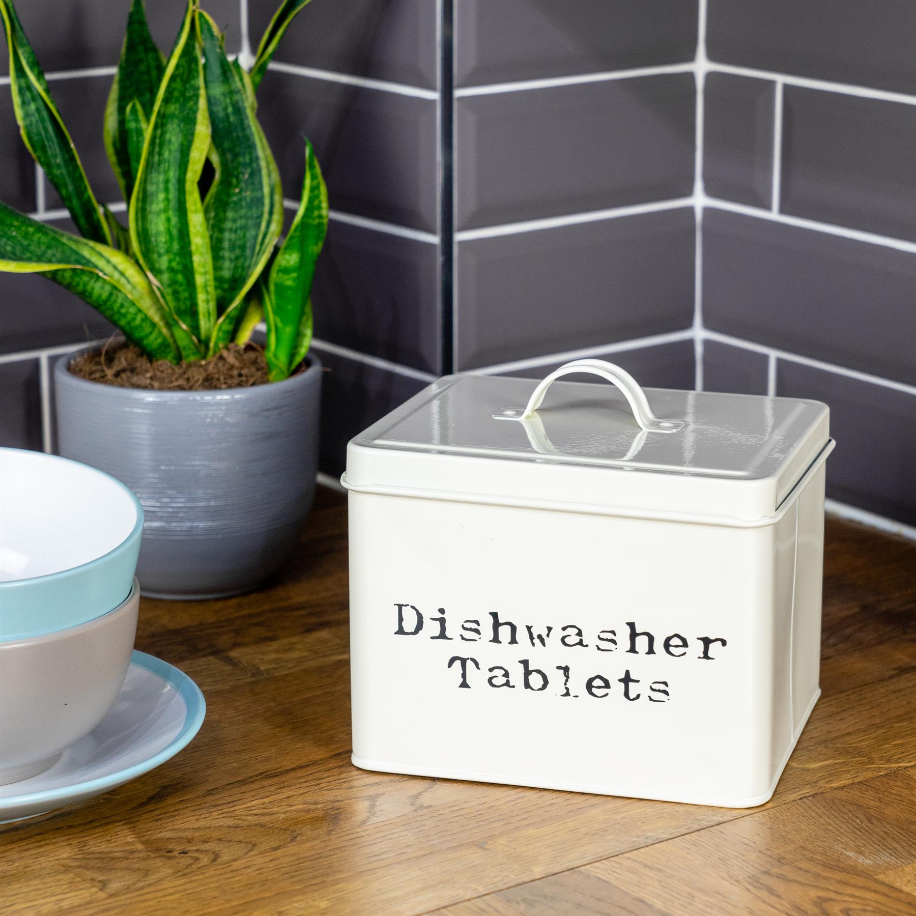 Geschirrspüler Tabletten Aufbewahrung Behälter Box Vintage Blech Metall Haus Küche Caddy - Bild 7 von 11