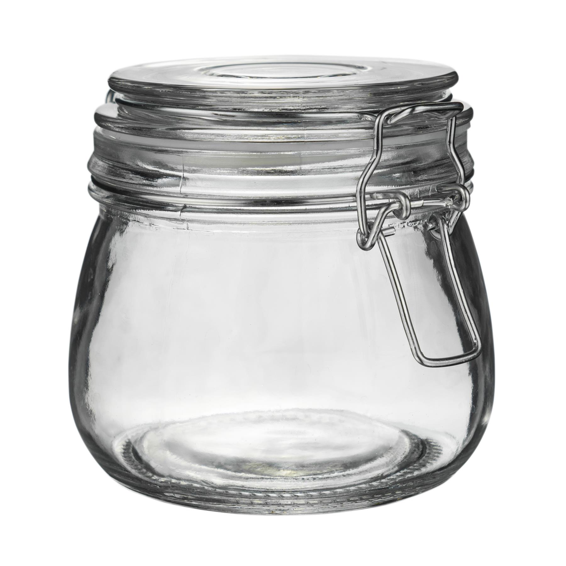 Glass Storage Jars Airtight Clip Top Lid Food Preserve Preserving Jar 500ml x3 - Picture 10 of 27