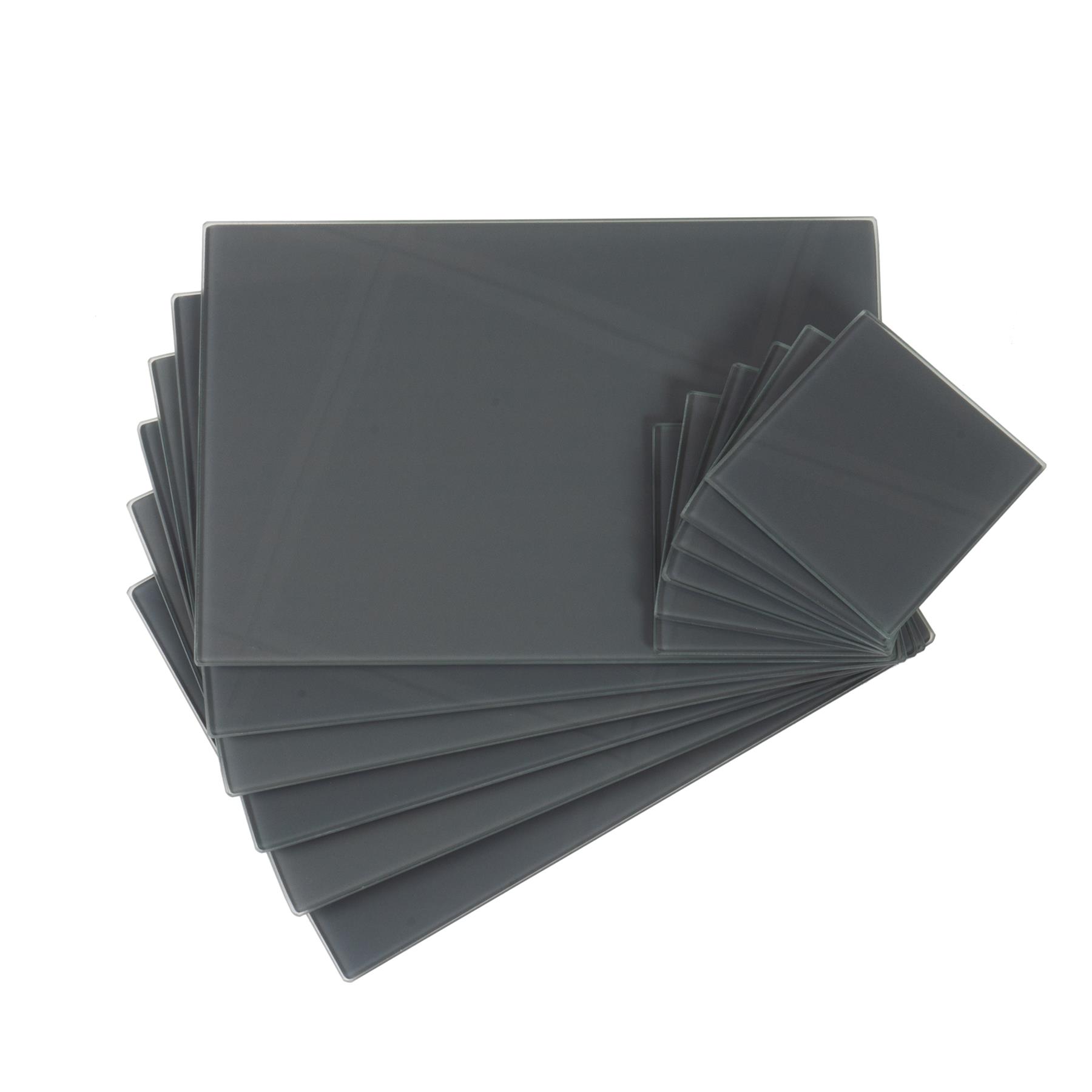12pc Glass Placemats & Square Coasters Set Table Place Mats Set 30cm x 20cm - Picture 15 of 26