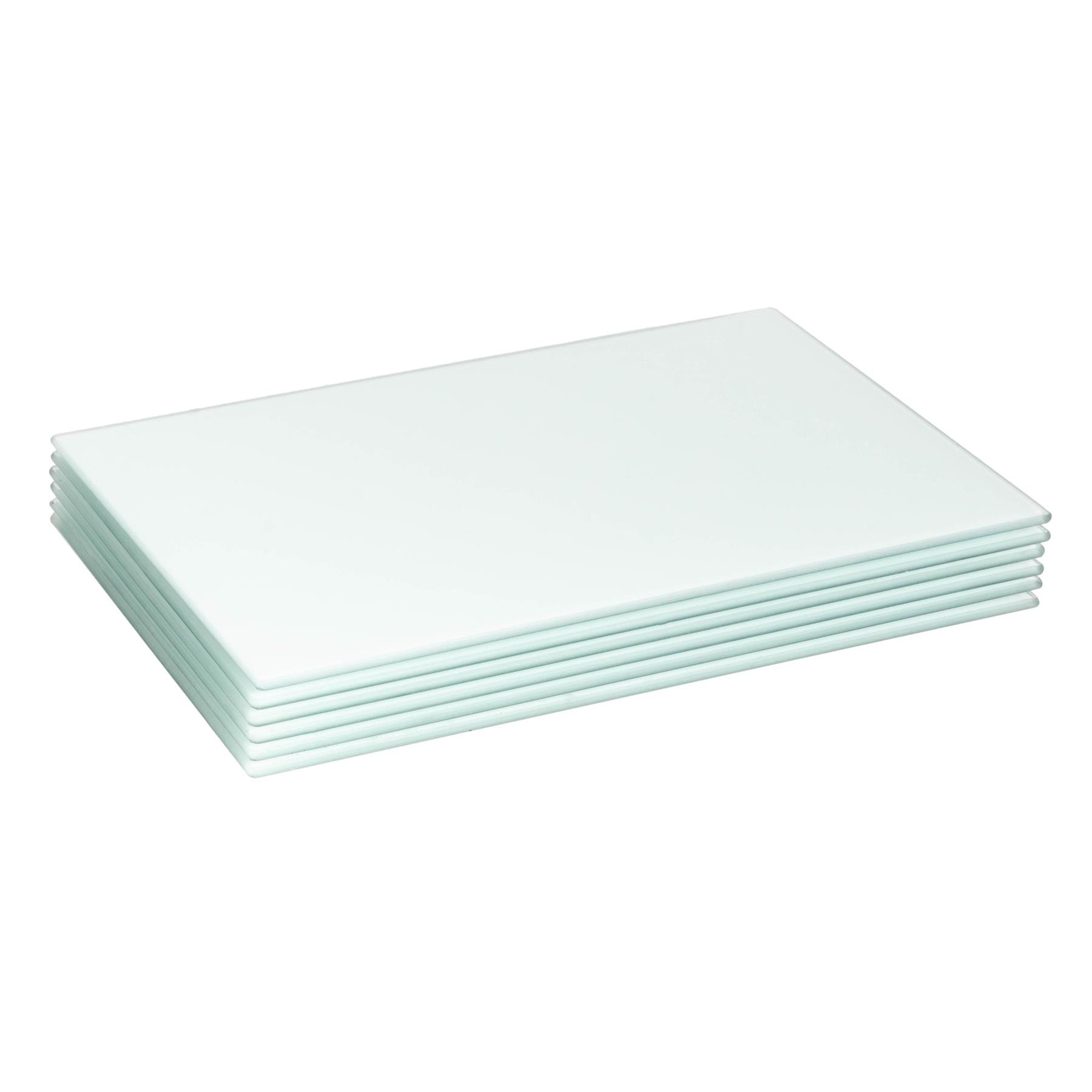 6x Rectangle Glass Placemats 40cm x 30cm Dining Dinner Table Mats Set - Picture 33 of 38
