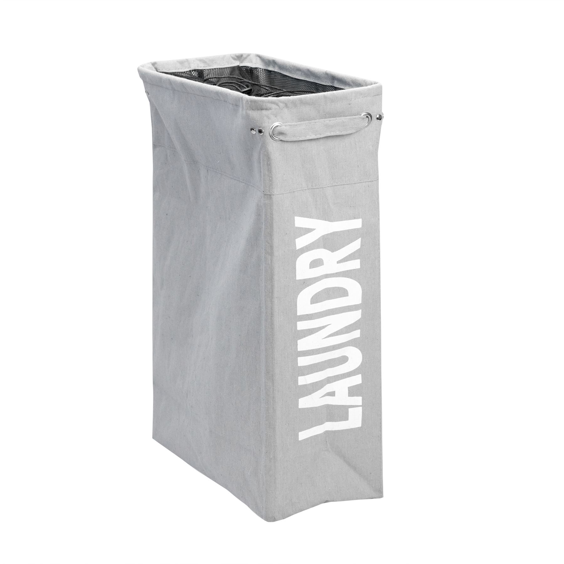 Slim Laundry Basket Rectangular Canvas Hamper Clothes Storage Washing