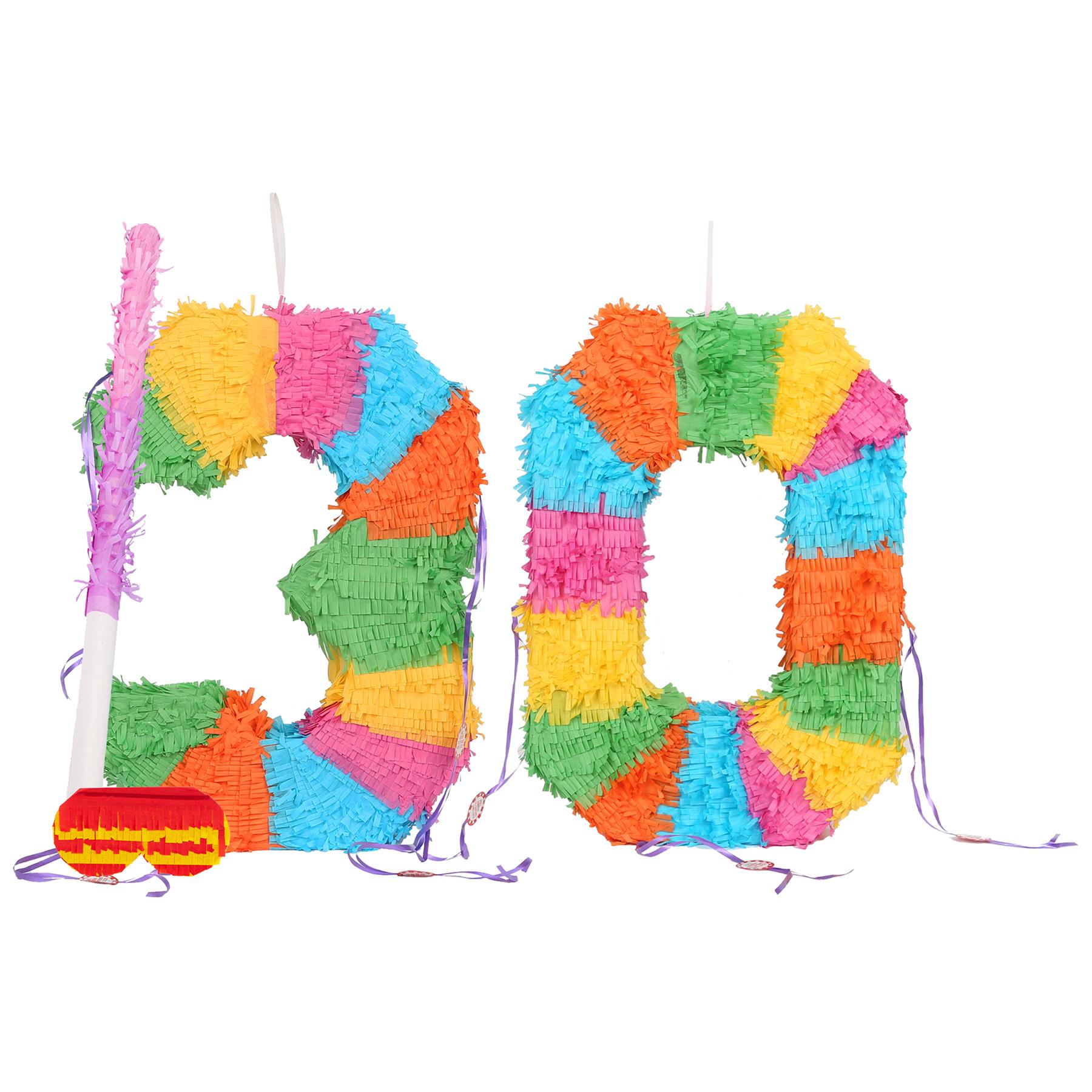 Party Pinatas Set with Stick & Blindfold Pink Stick Birthday Party Game - Picture 95 of 148