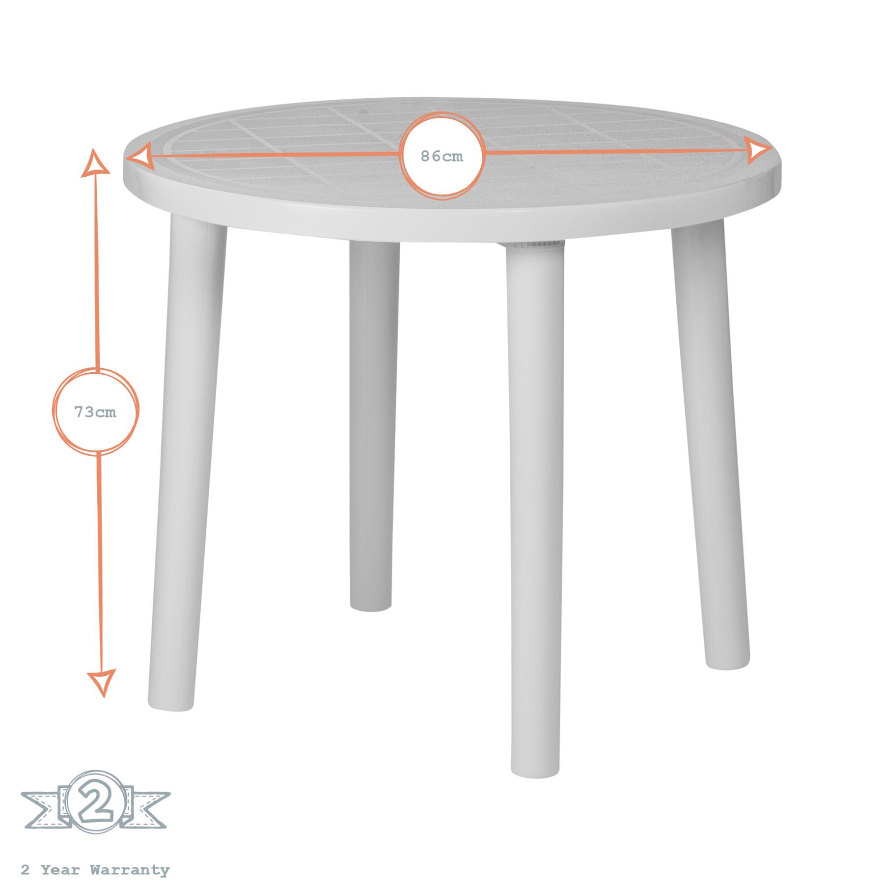 Round Garden Table Resol Tossa Plastic Outdoor Bistro Outside Dining