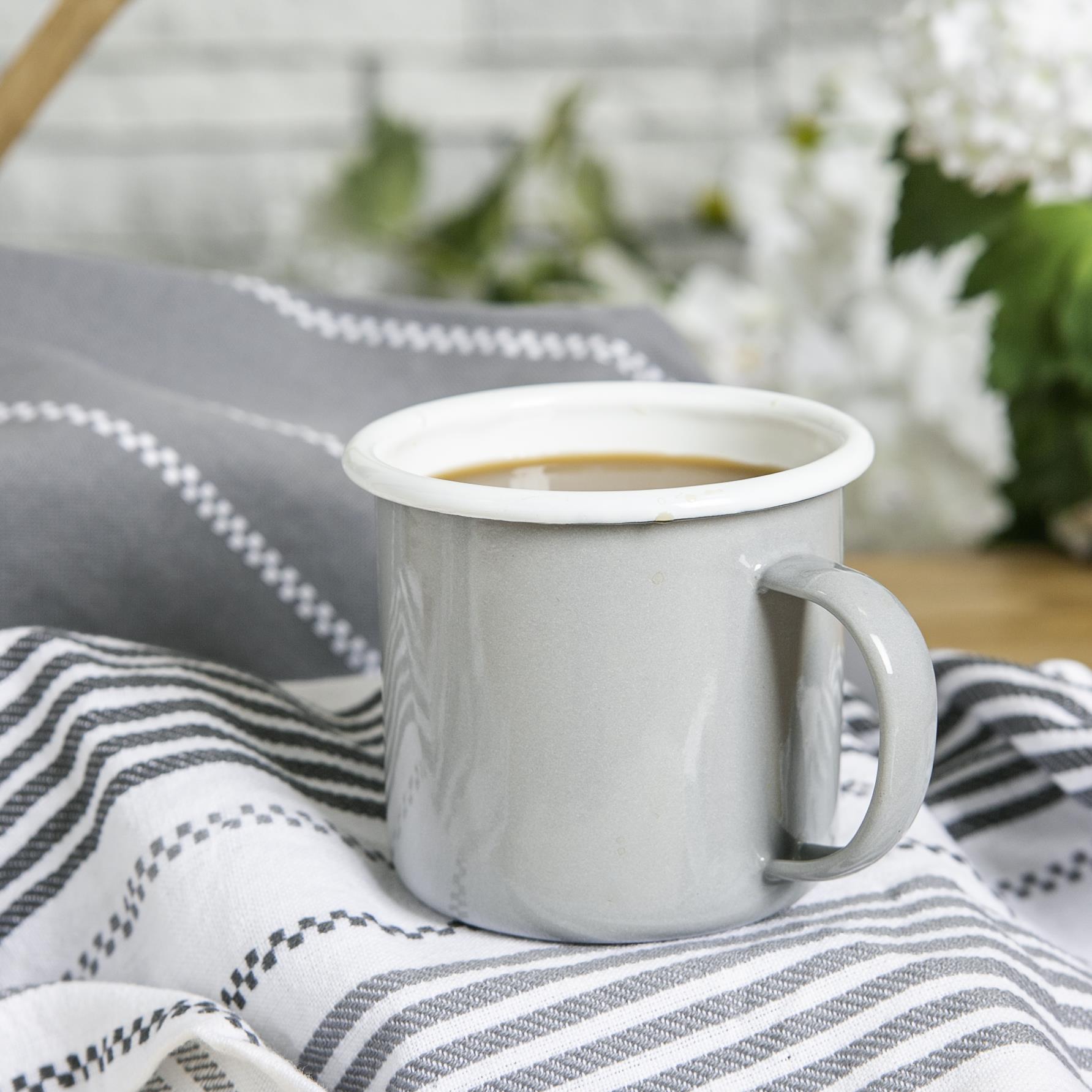 Farbige Emaille Becher Home Outdoor Metall Camping Tee Kaffee Heißgetränke Tassen 375ml - Bild 11 von 21