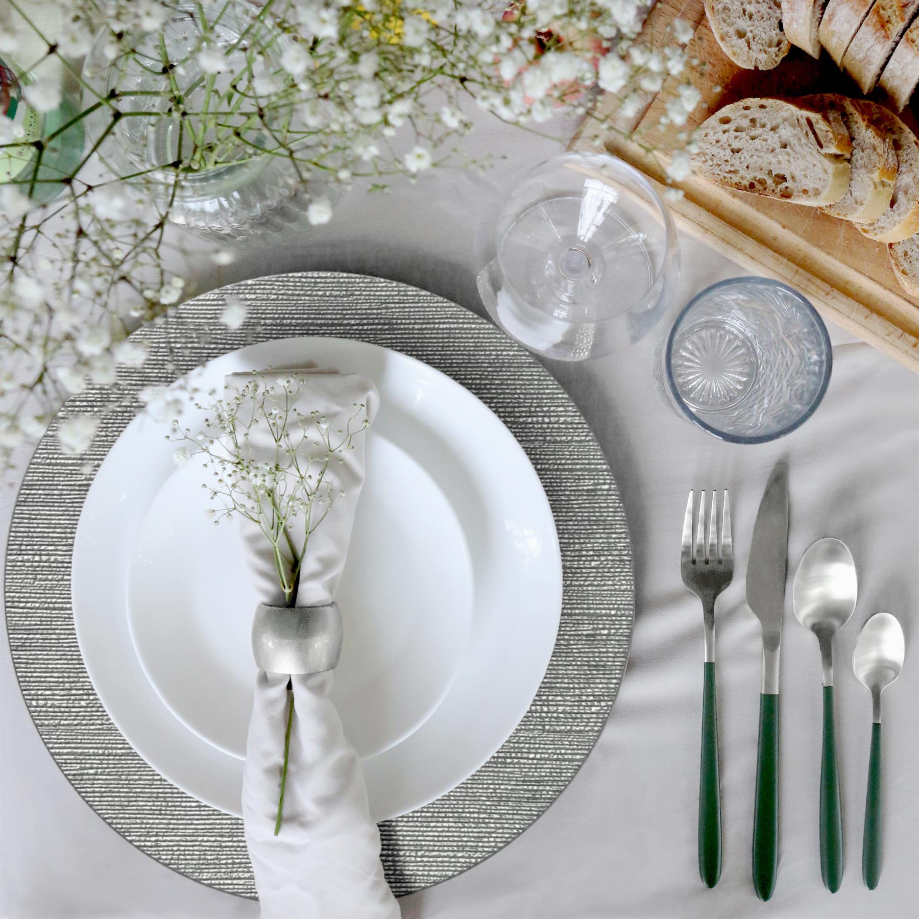 6x Platos Cargador Redondos 33cm Diseño Costilla Metálico Boda Fiesta Comedor Plato - Imagen 10 de 11
