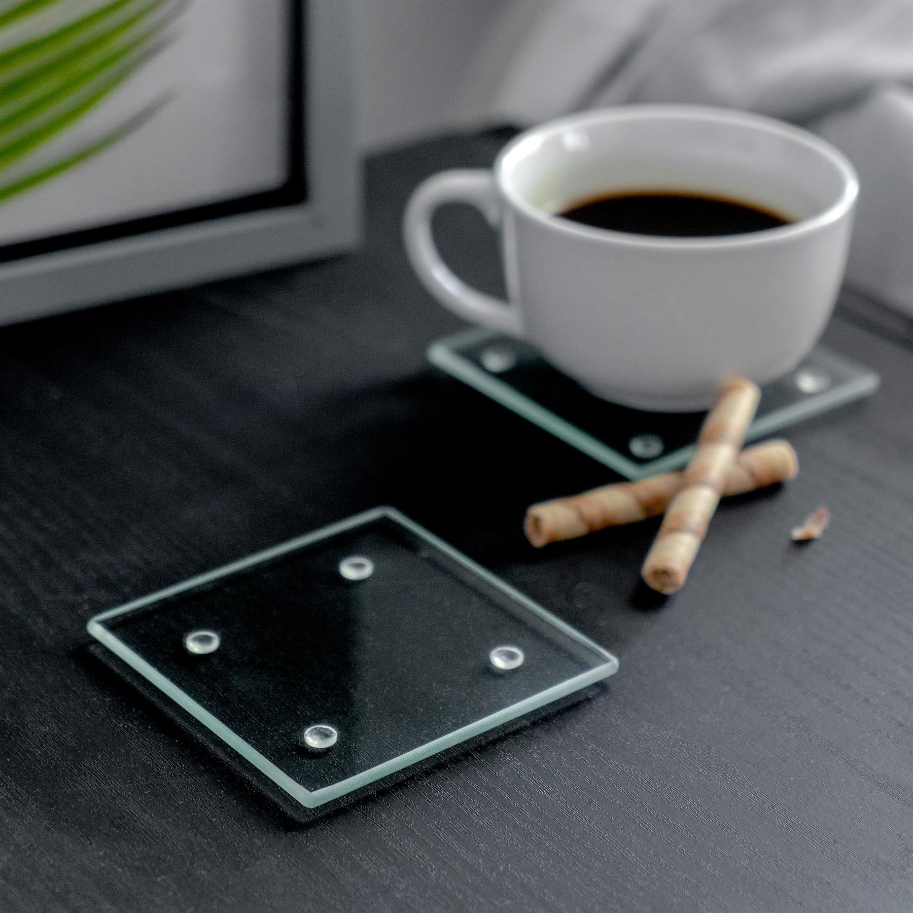 12pc Glass Placemats & Square Coasters Set Table Place Mats Set 30cm x 20cm - Picture 13 of 26