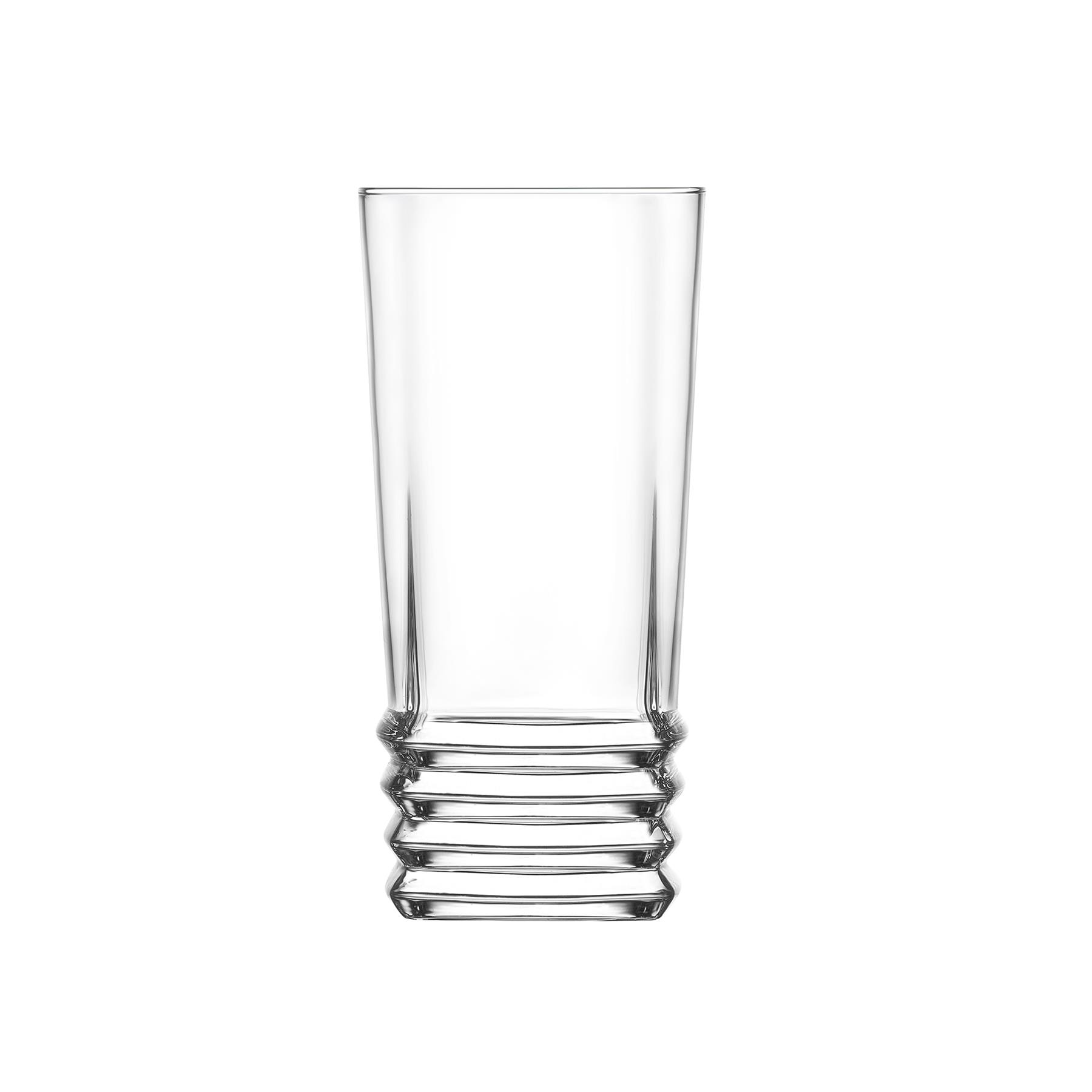 12x Elegan Highball Glasses Set Ridged Drinking Glass Tumbler Tumblers