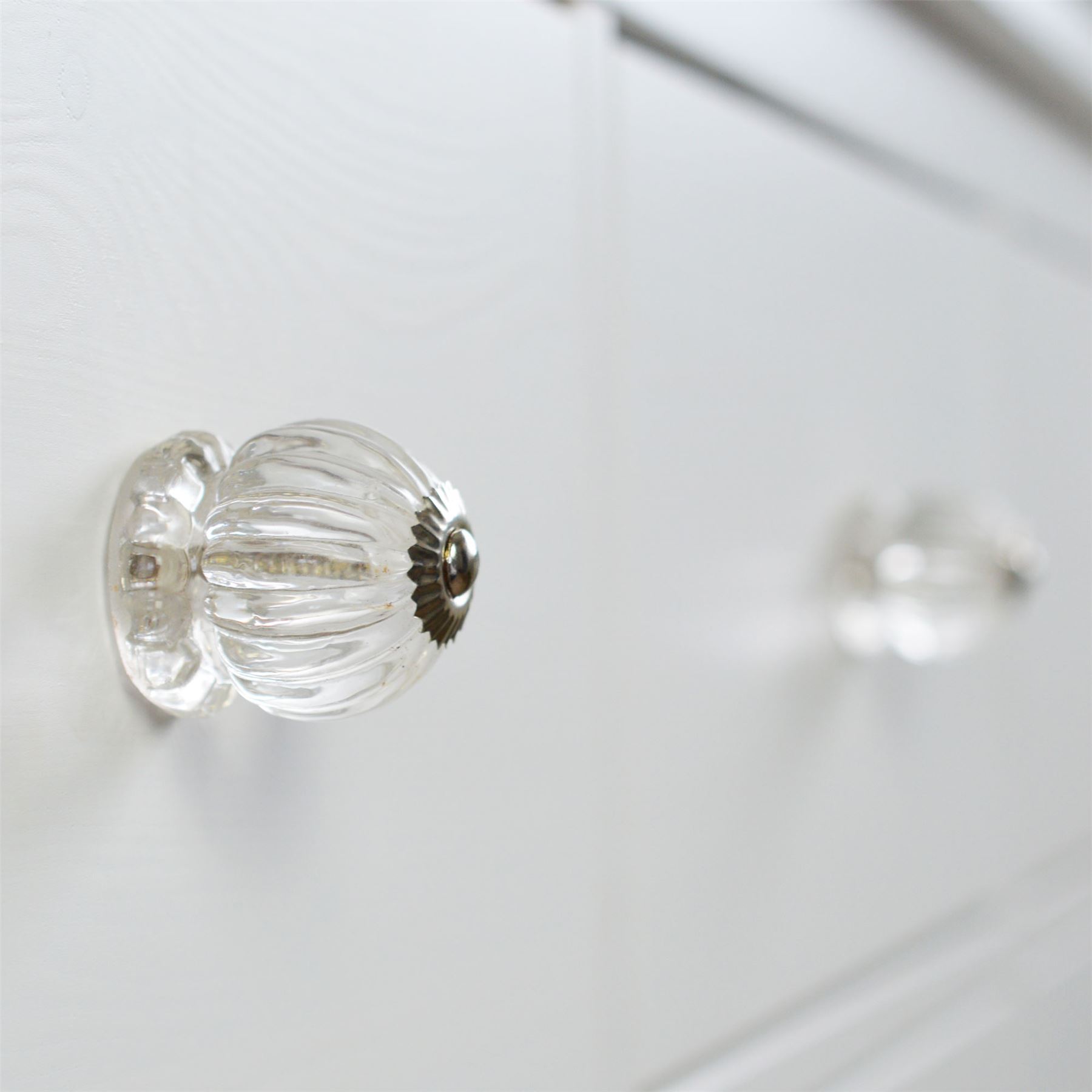 x12 Glass Door Knob Cabinet Drawer Handle Set Vintage Star Design Pink