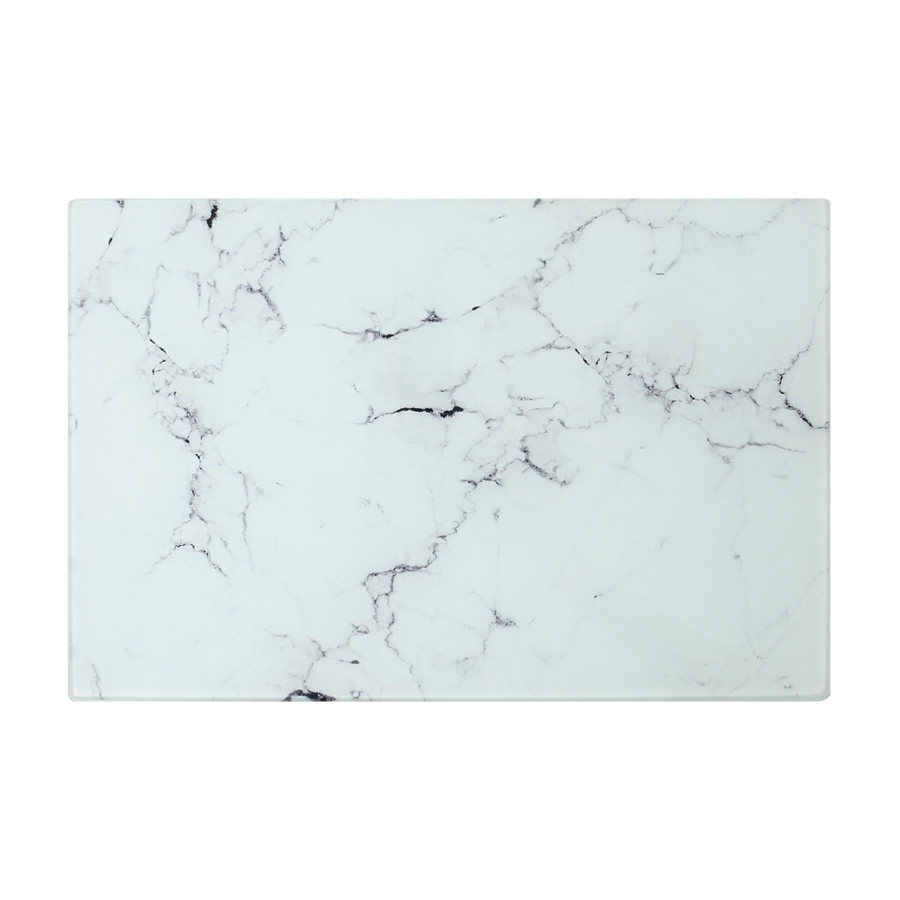 1x Rectangle Glass Chopping Board 30cm x 20cm Marble Kitchen Worktop Saver - Picture 14 of 14