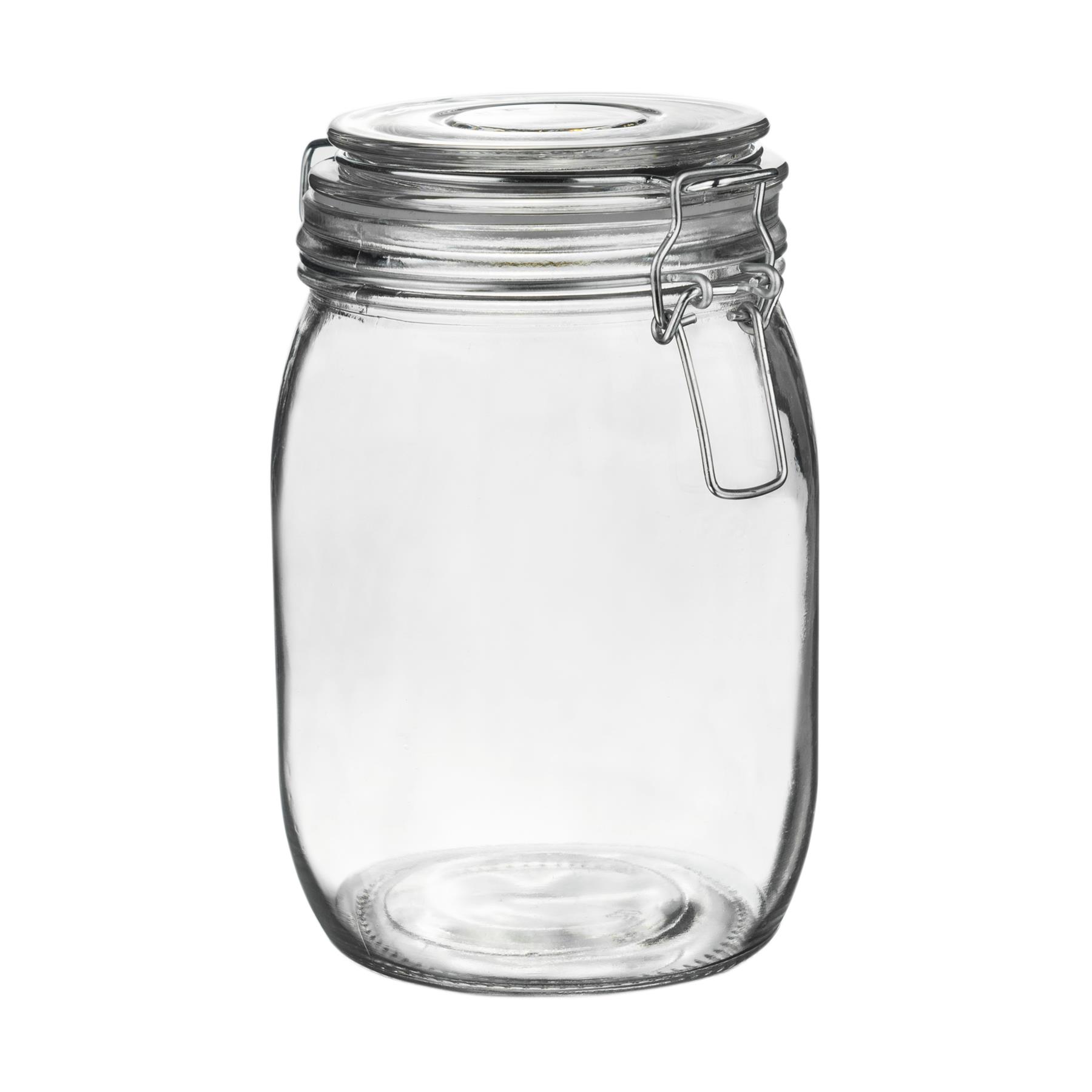 Glass Storage Jars Airtight Clip Top Lid Food Preserve Preserving Jar 1 Litre x6 - Picture 10 of 27