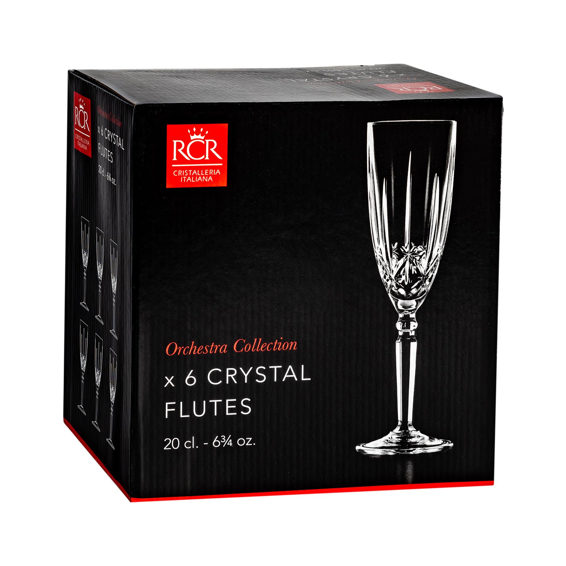12x Flûtes à champagne Verres Set verre cristal vin Cut RCR Stemware