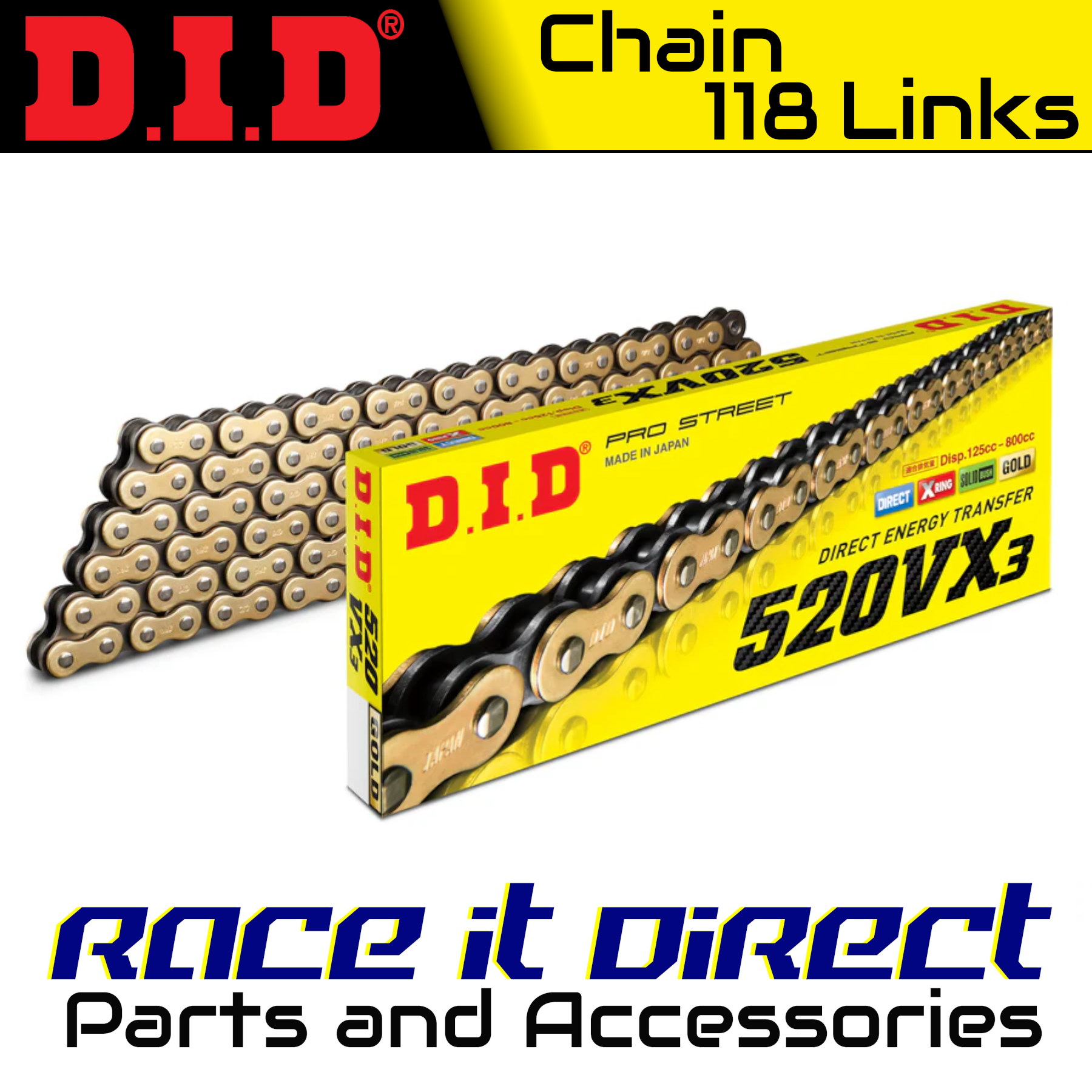 DID Chain for KTM 690 SMC R 2019-2024 Gold VX3 | eBay