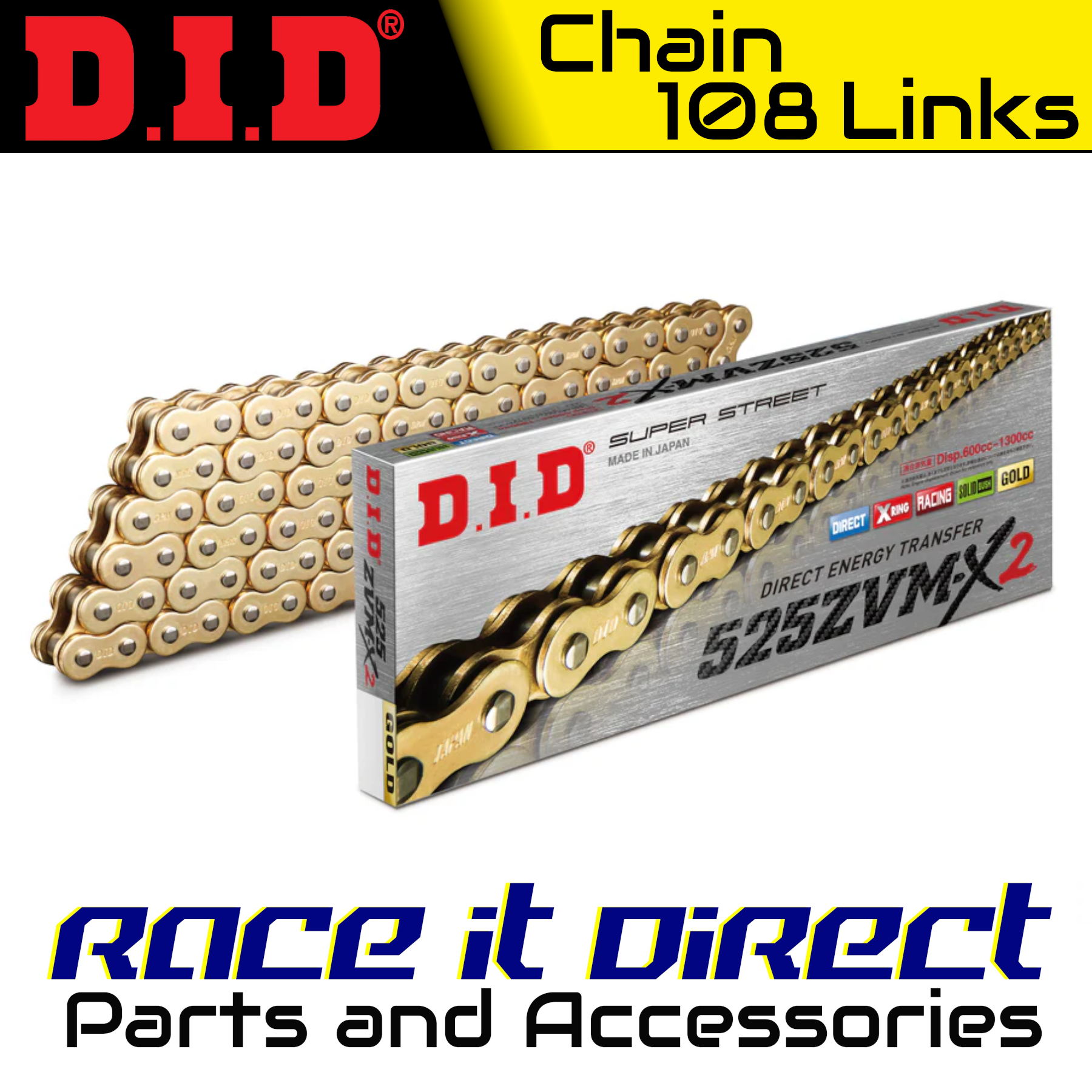 DID Chain for Kawasaki ZX-6R (ZX636) Ninja 2002 Gold ZVM-X2 | eBay UK