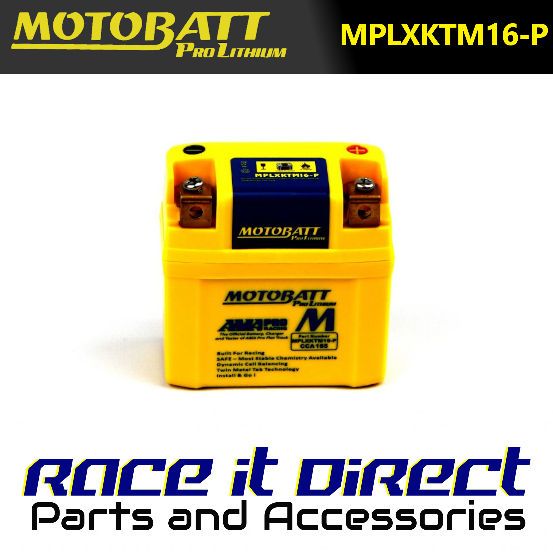 Motobatt Pro Lithium Battery MPLXKTM16-P With Charge Protection