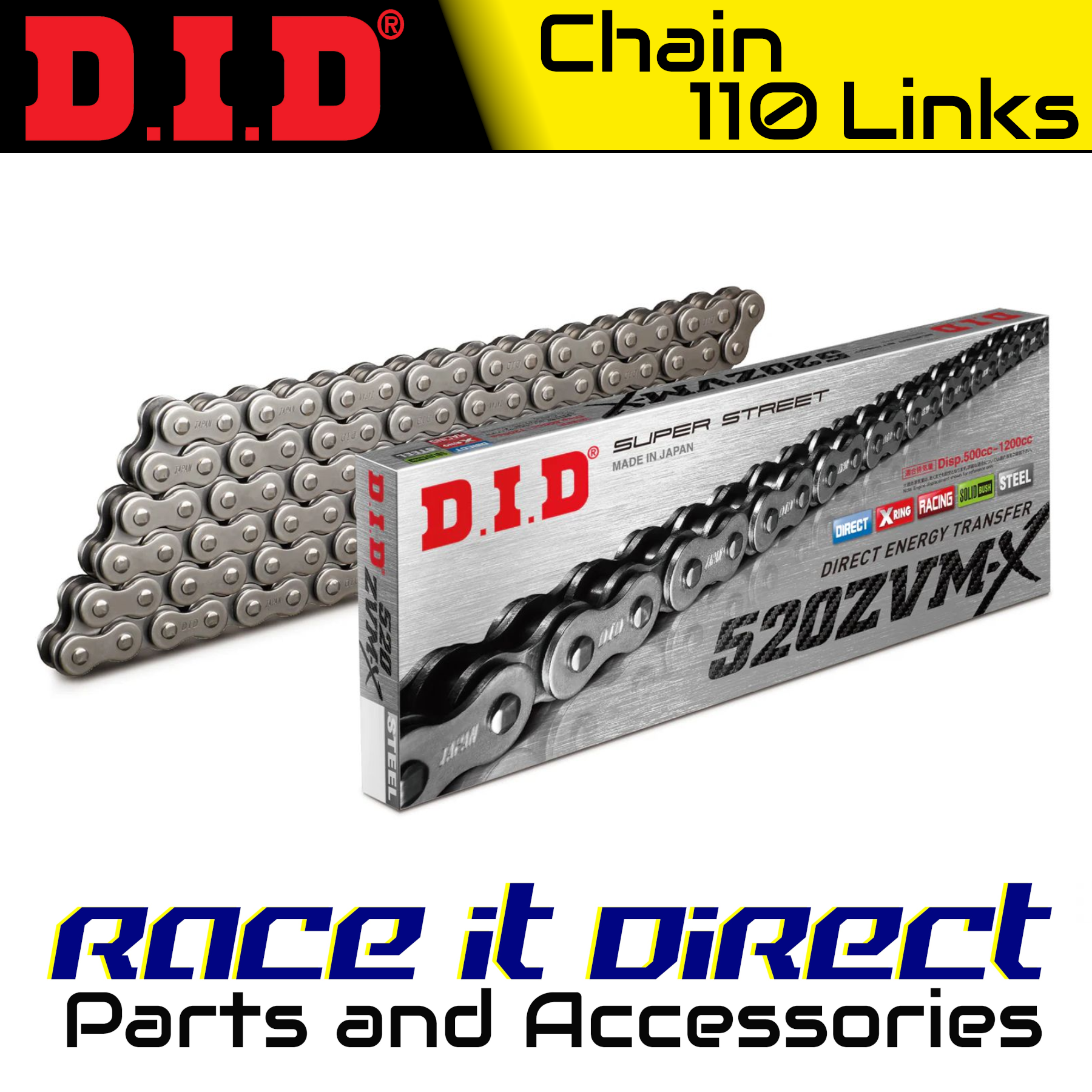 DID Chain for Kawasaki ZX-6R (ZX636) Ninja 2005-2006 Steel ZVM-X