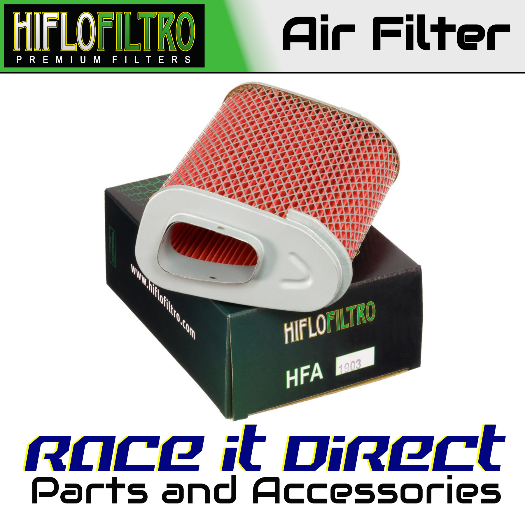 HiFlo Air Filter HFA1604 – Compatible With Honda CBR600F Hurricane (1987-1990), OEM Replacement