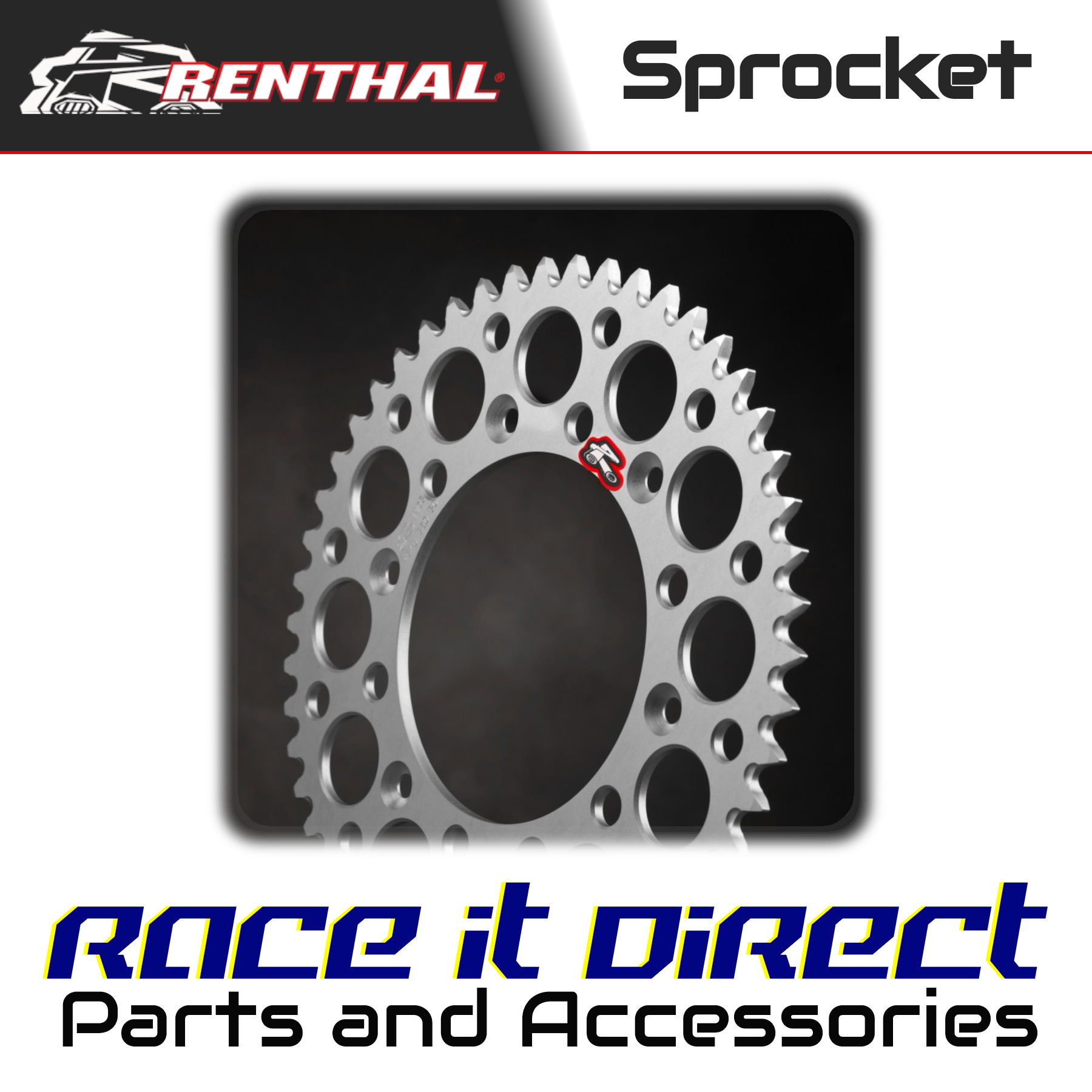Rear Sprocket for VERTIGO Nitro Works 250 2024 41T Ultralight Silver Renthal
