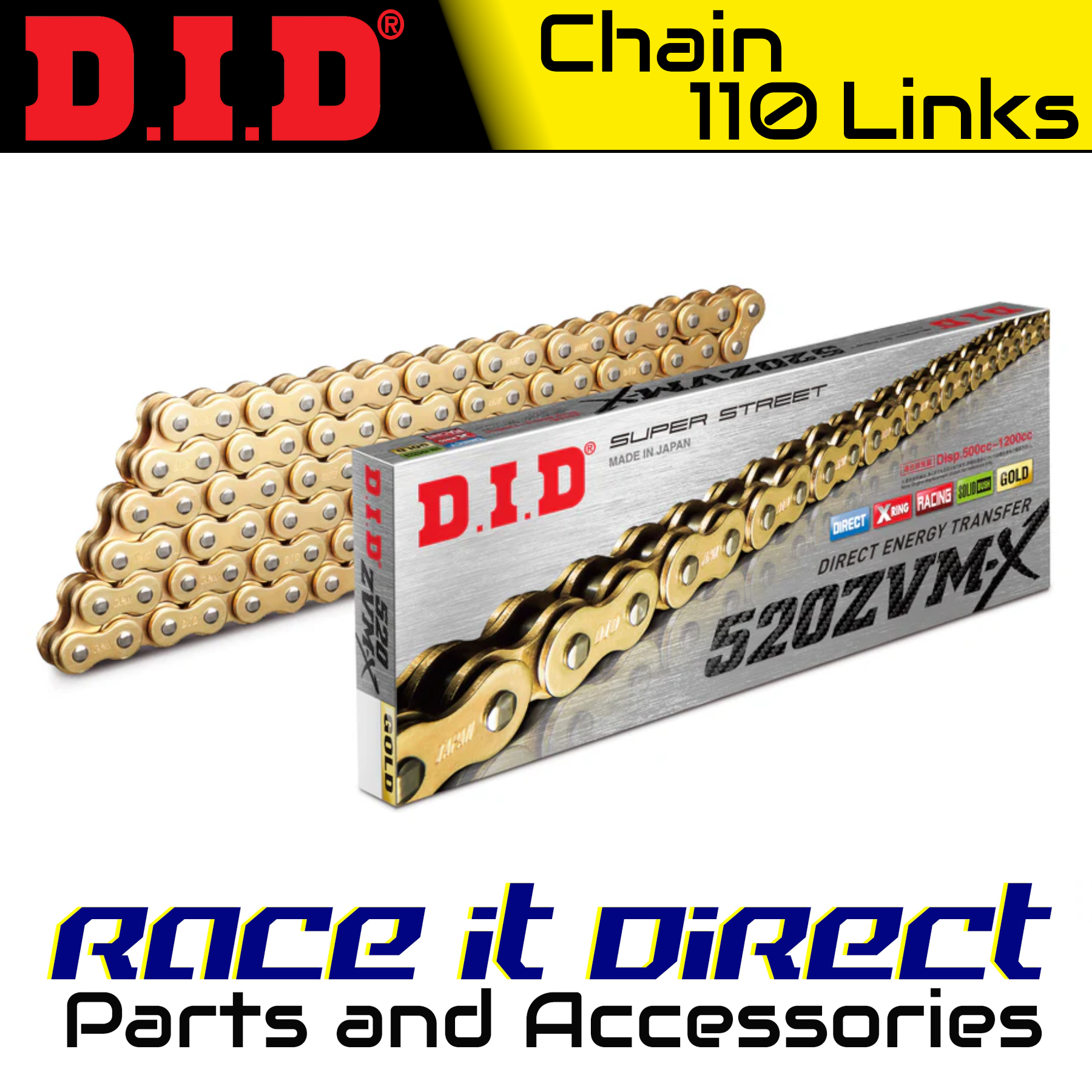 DID Chain for Kawasaki KDX200 SR Japan 1990-1993 Gold ZVM-X | eBay UK