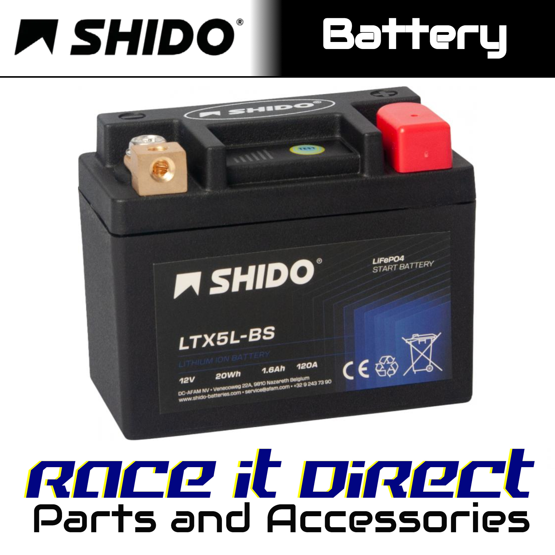 Battery for APRILIA SR 50 H2O Ditech 2001-2004 SHIDO