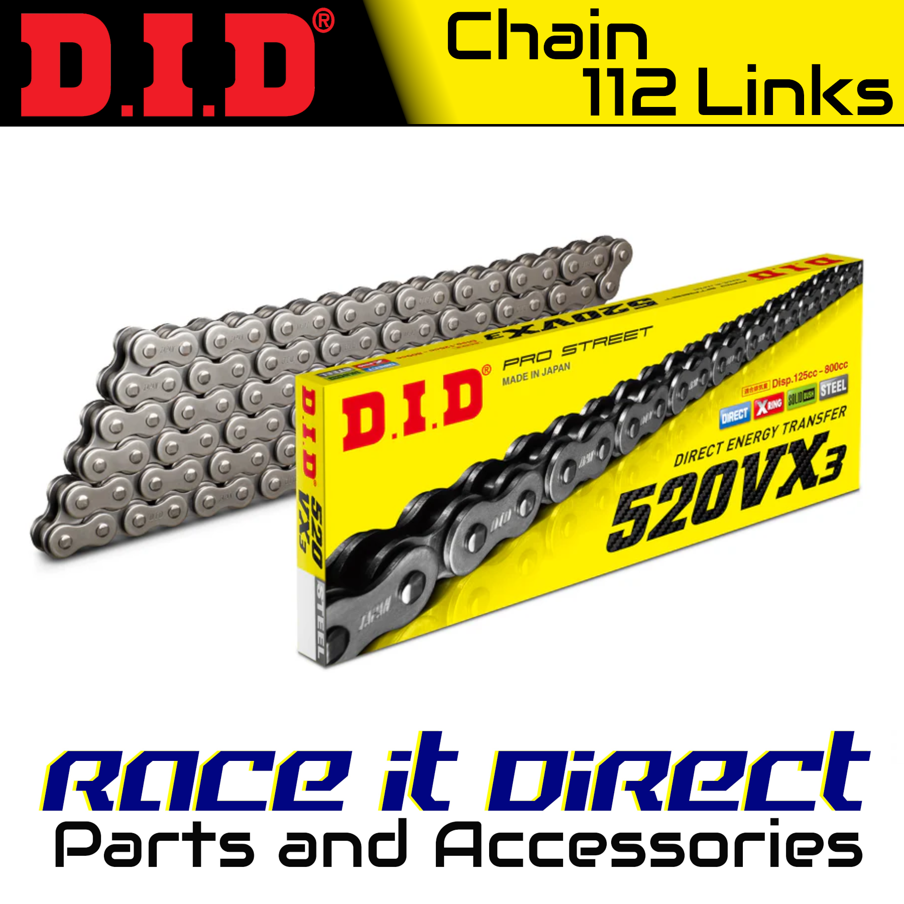DID Chain for Kawasaki ZX-6R (ZX636 ) Ninja KRT Ed ABS 2023-2024