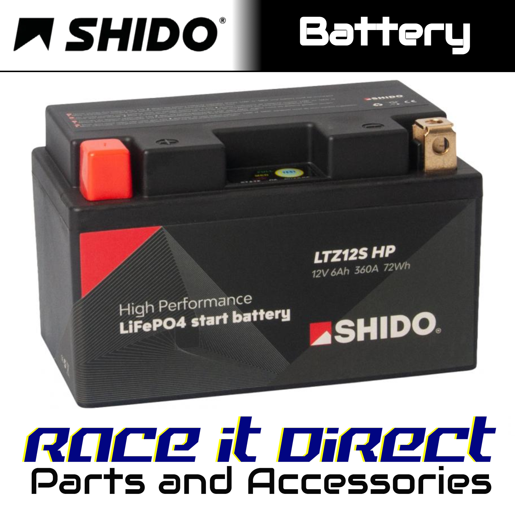 Battery for HONDA VTR 1000 F Firestorm 2001-2006 High Performance SHIDO