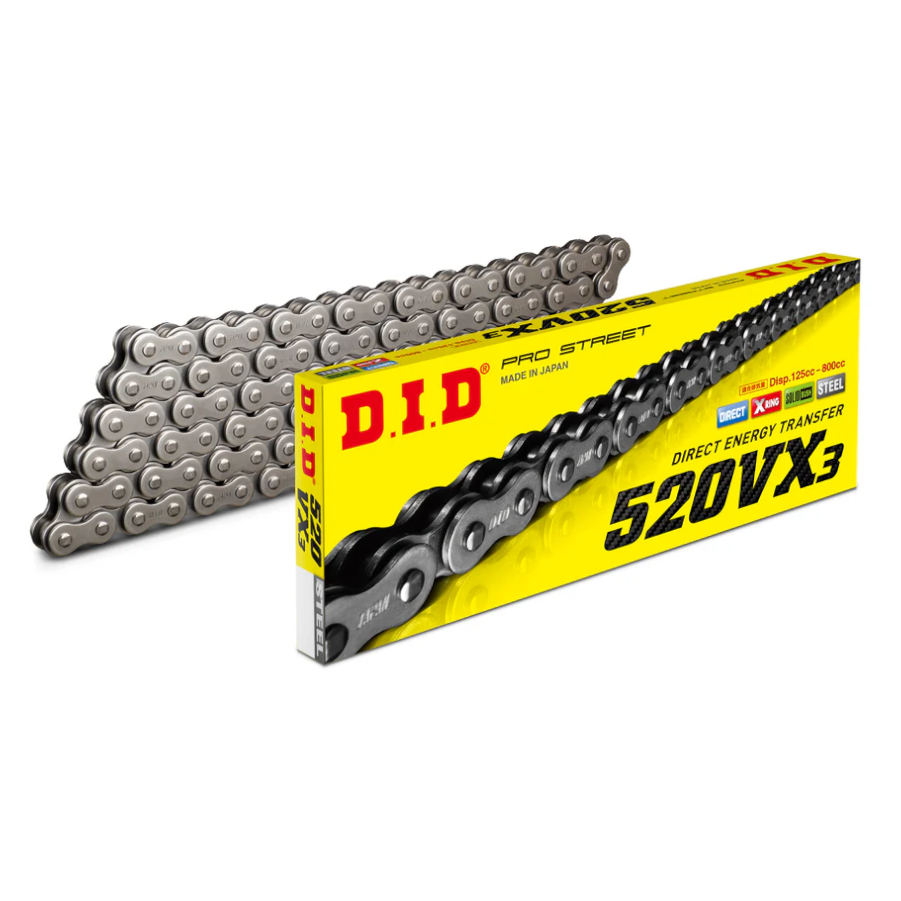 DID Chain for Kawasaki EX500 Ninja 500R 2006-2009 Black VX3