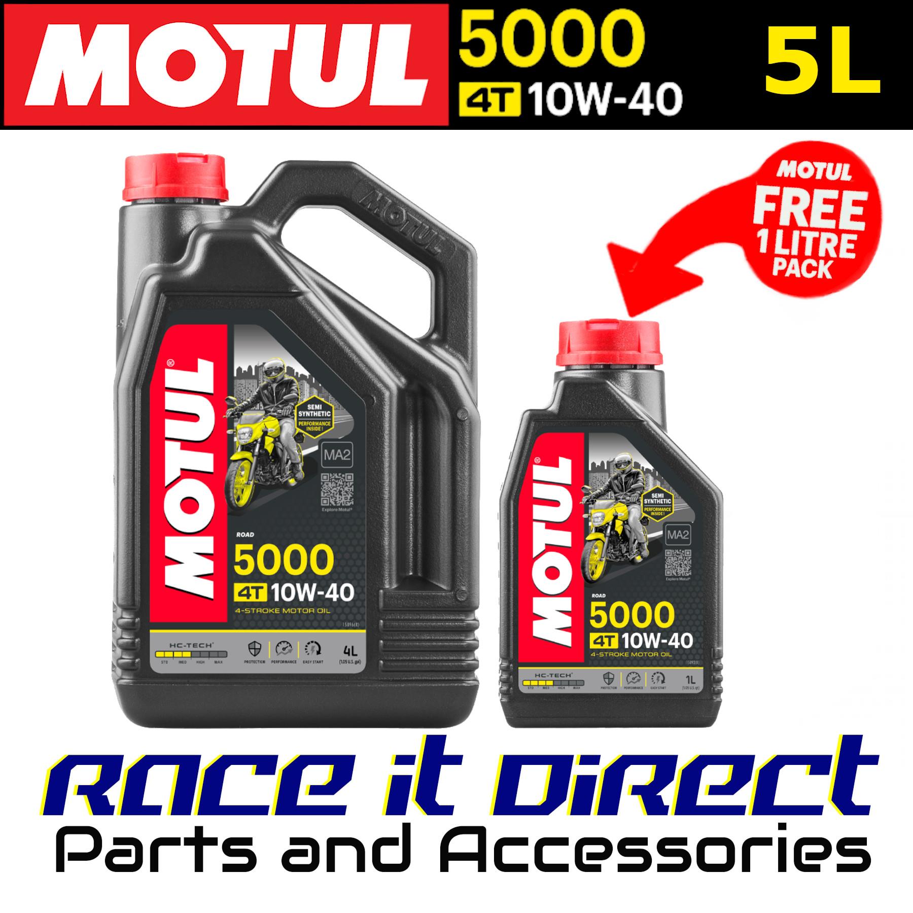 Motul 5000 10W40 4T Motorcycle Engine Oil 10W40 4L + 1L FREE = 5