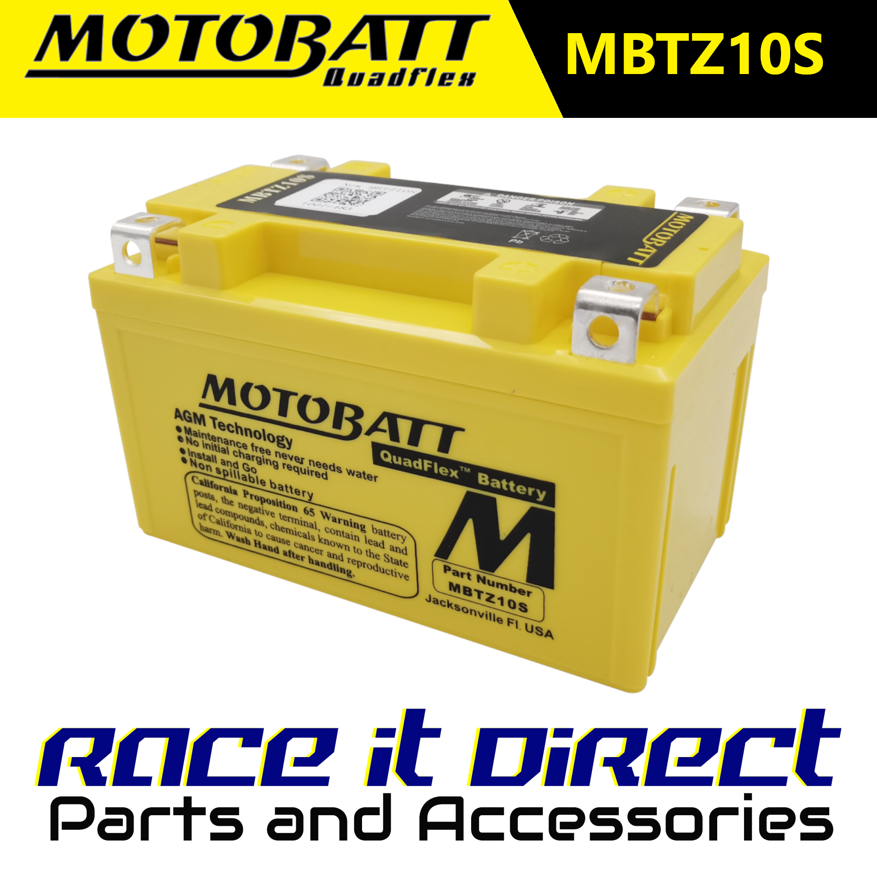 Motobatt Premium Battery for Kawasaki ZX 1002 Ninja ZX-10R