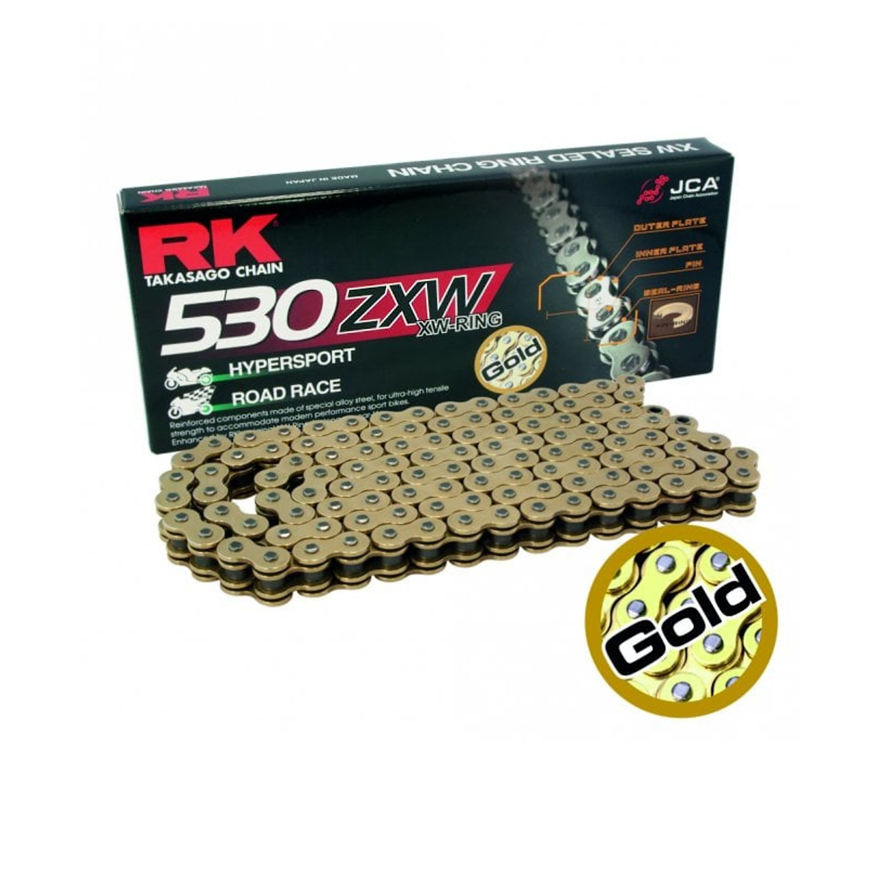 Meee様 RK Chain for Kawasaki ZX-12R (ZX1200) Ninja 2000-2001 Gold