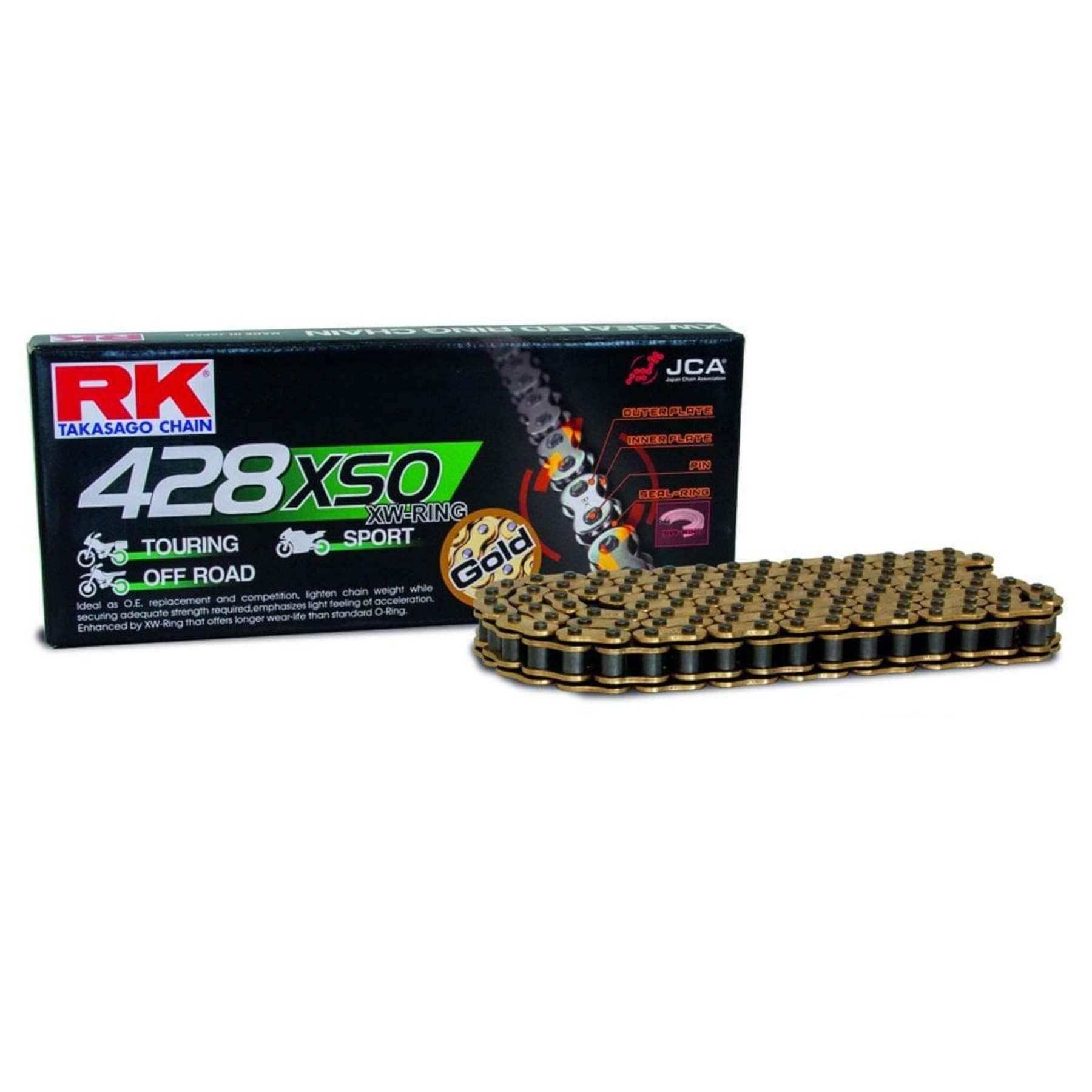 RK Chain for Kawasaki KE175 USA 1976-1978 Gold XW-Ring | eBay