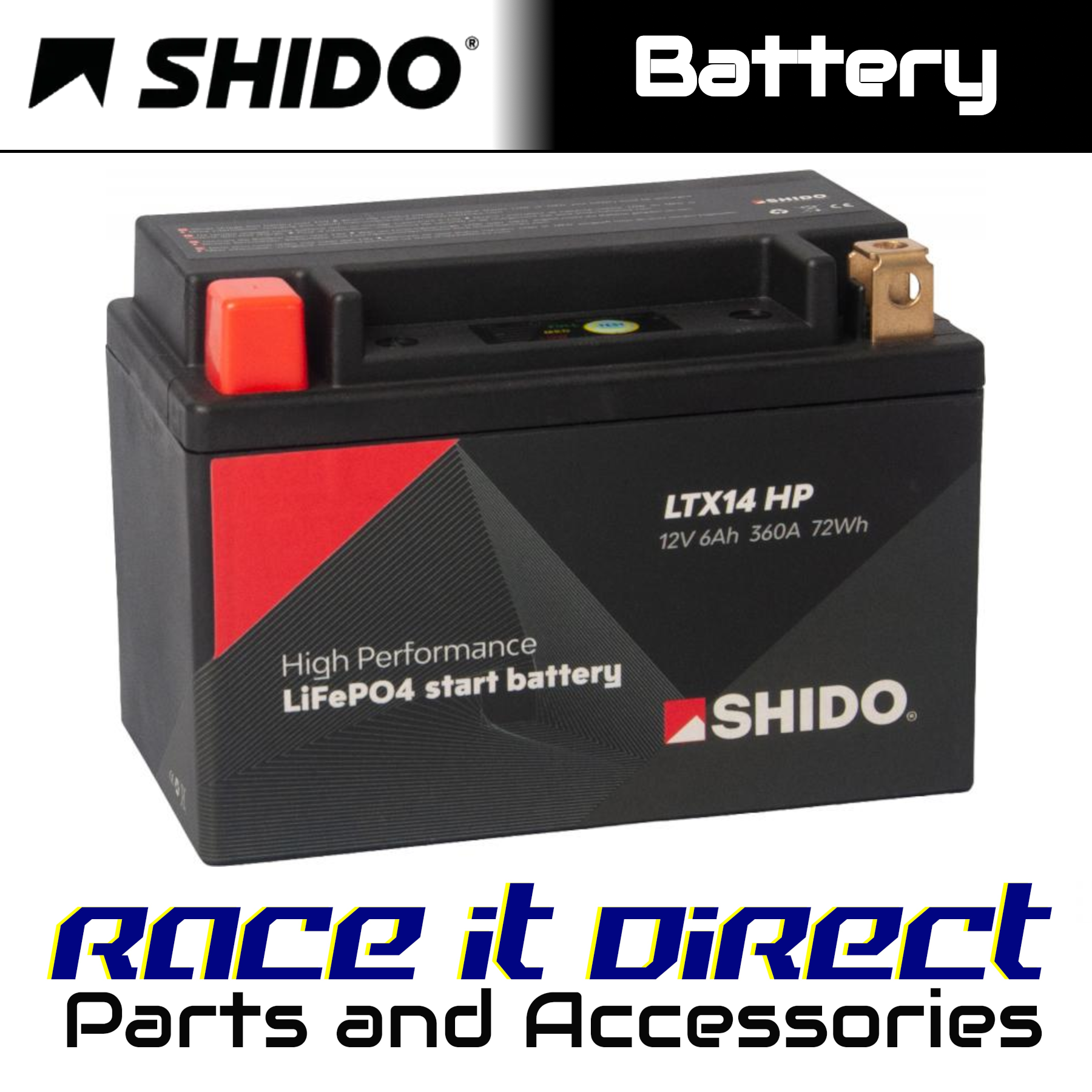 Battery for BMW R nine T CafÃ© Racer 2019-2020 High Performance SHIDO