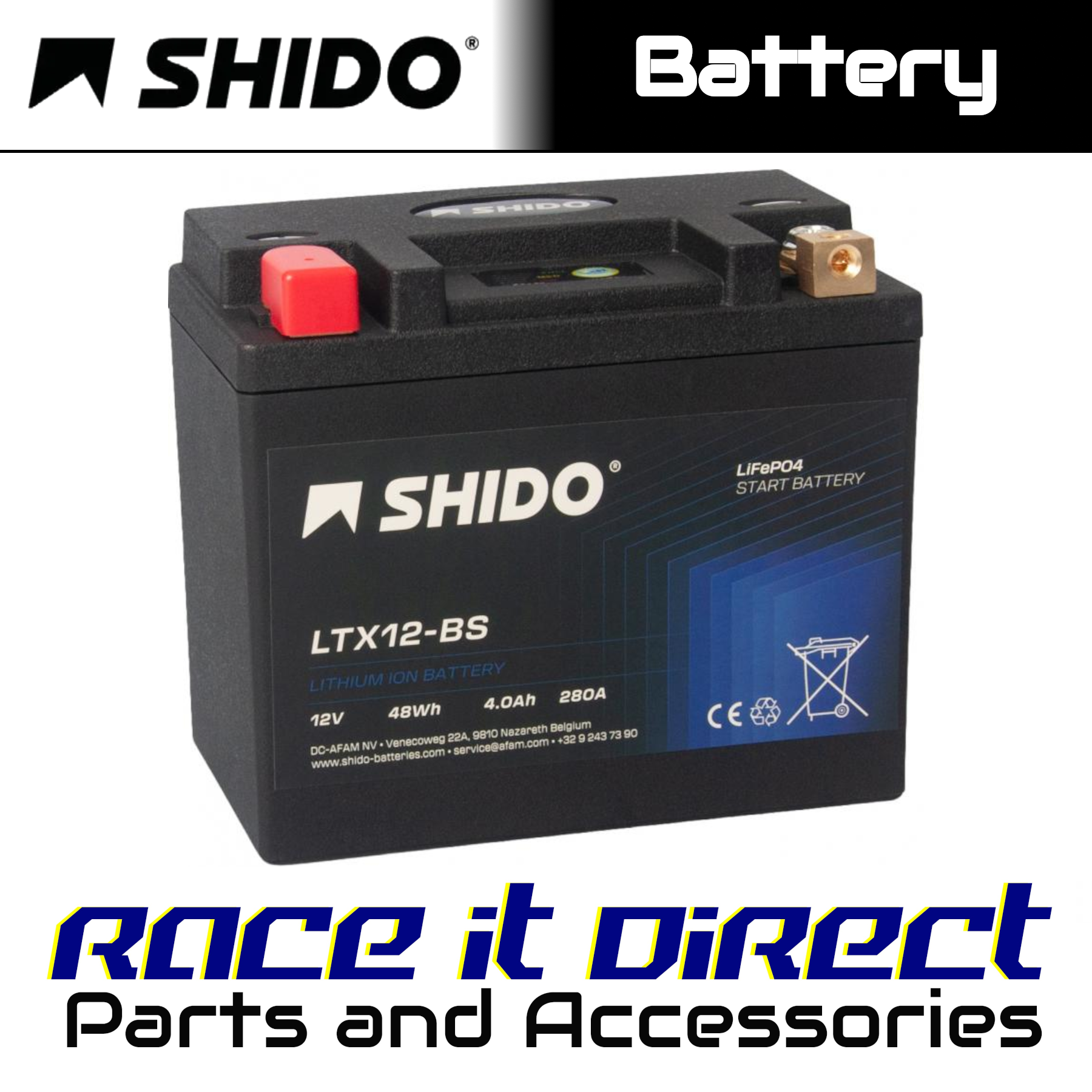 Battery for KAWASAKI W 800 Street- CafÃ© Racer 2019 SHIDO