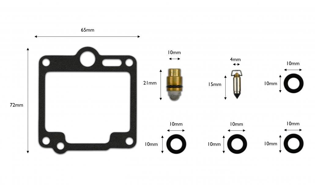 Race It Direct Carburetor Repair Kit For Yamaha XJR 1200 1995-1998 – Gasket Set