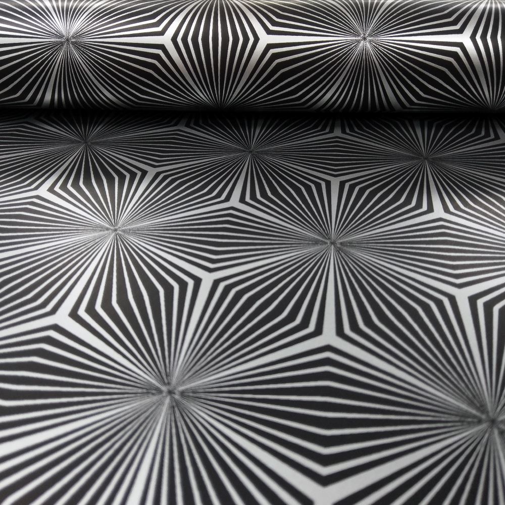 Geometric star Papier Peint Argent//Noir-HOLDEN DECOR 12616 Métallique
