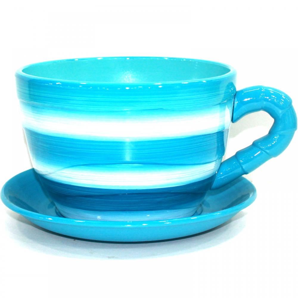 TERRACOTTA TEA CUP AND SAUCER SHAPED GARDEN PATIO FLOWER PLANTER PLANT POT TUB eBay