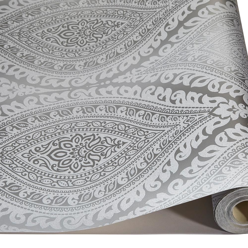 Grandeco Kismet Damask Pattern Wallpaper Metallic Glitter Motif Art Deco Roll - Picture 6 of 9
