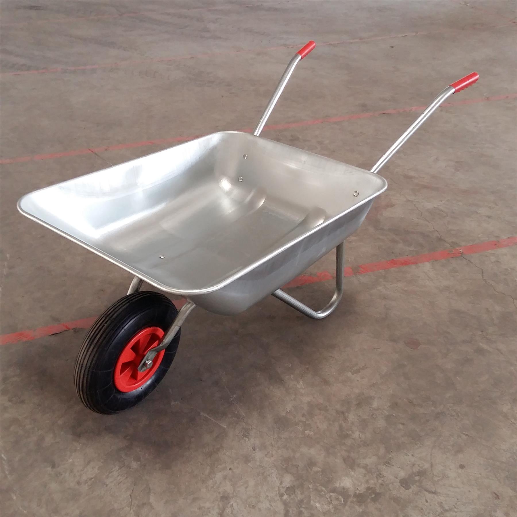 Heavy Duty Wheelbarrow 65l Litre Galvanised Steel Outdoor Wheel Barrow