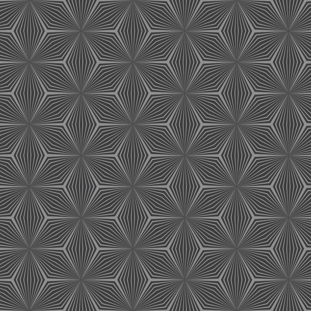 Geometric star Papier Peint Argent//Noir-HOLDEN DECOR 12616 Métallique