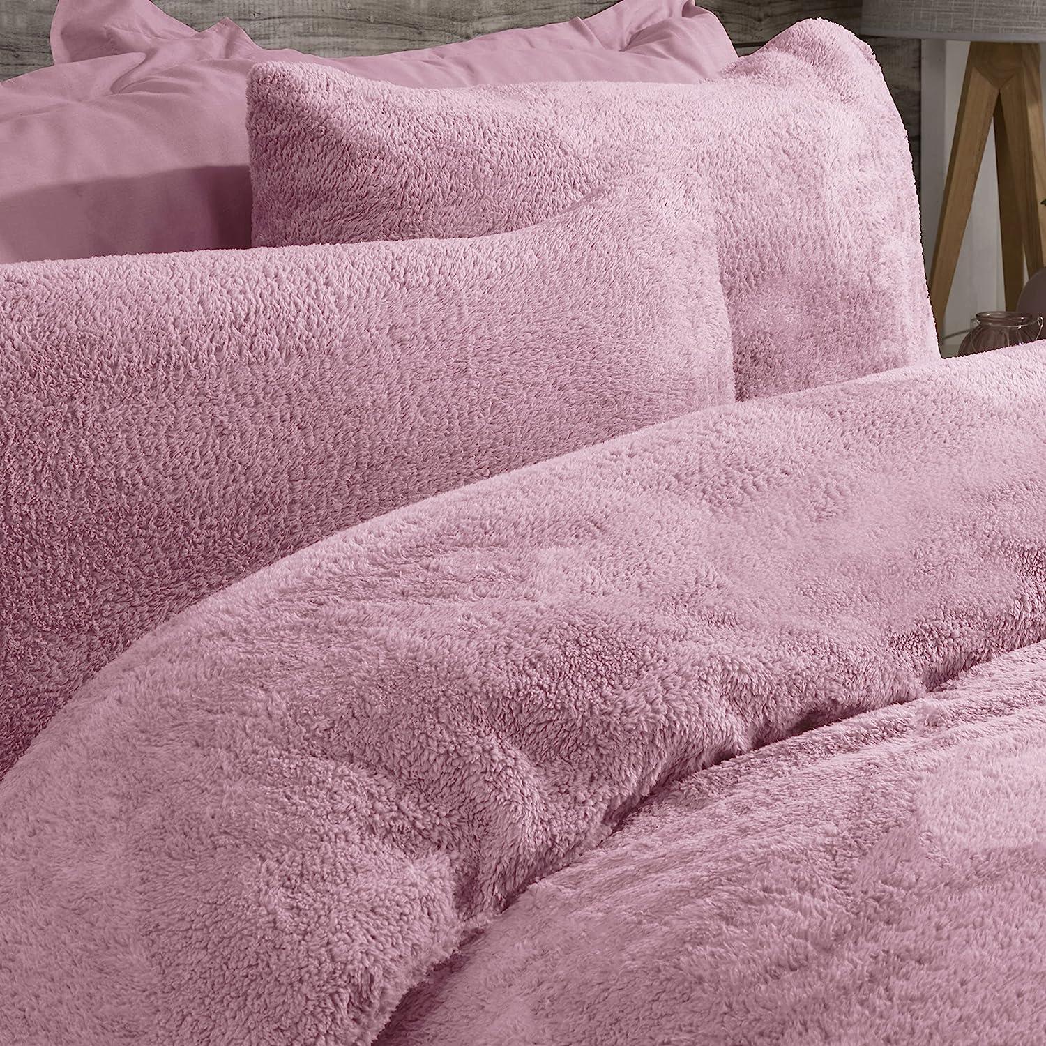 Sleepdown Teddy Fleece Dekbedovertrek Quilt Beddengoed Set met