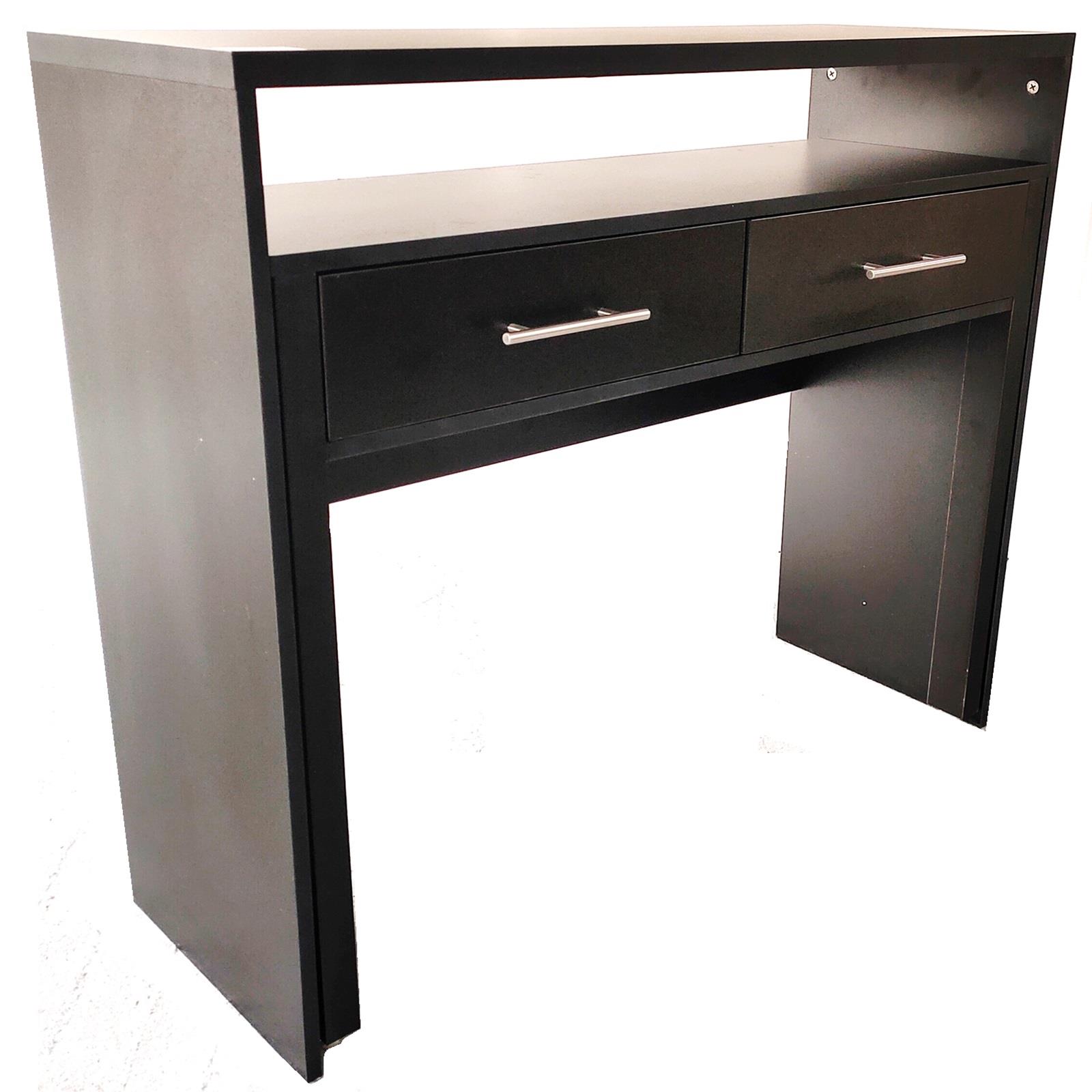 Regis Extending Computer Desk with 2 Drawers Home Office Console Dressing Table - Picture 4 of 13